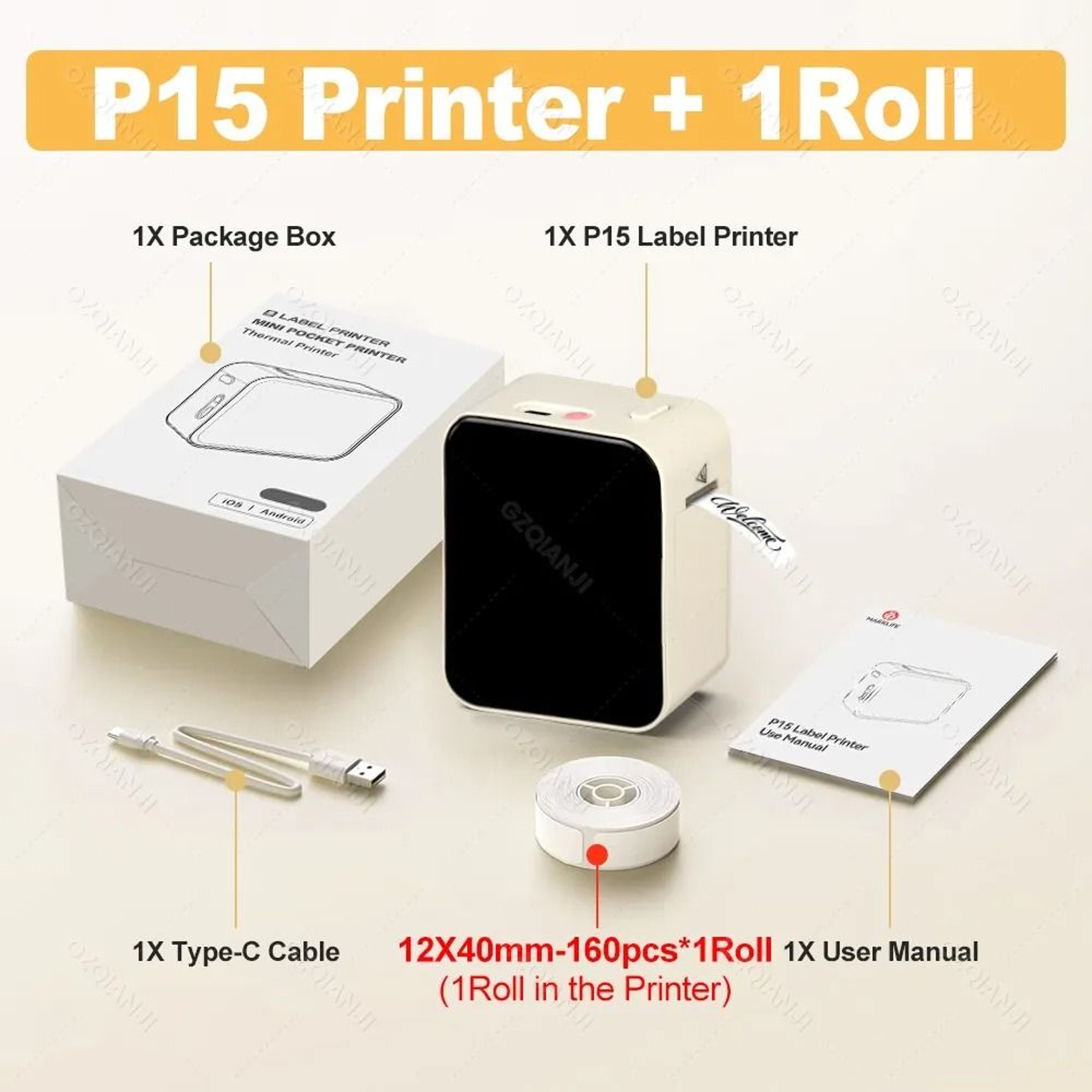 Marklife P15 Portable Wireless Bluetooth Thermal Label Printer 10