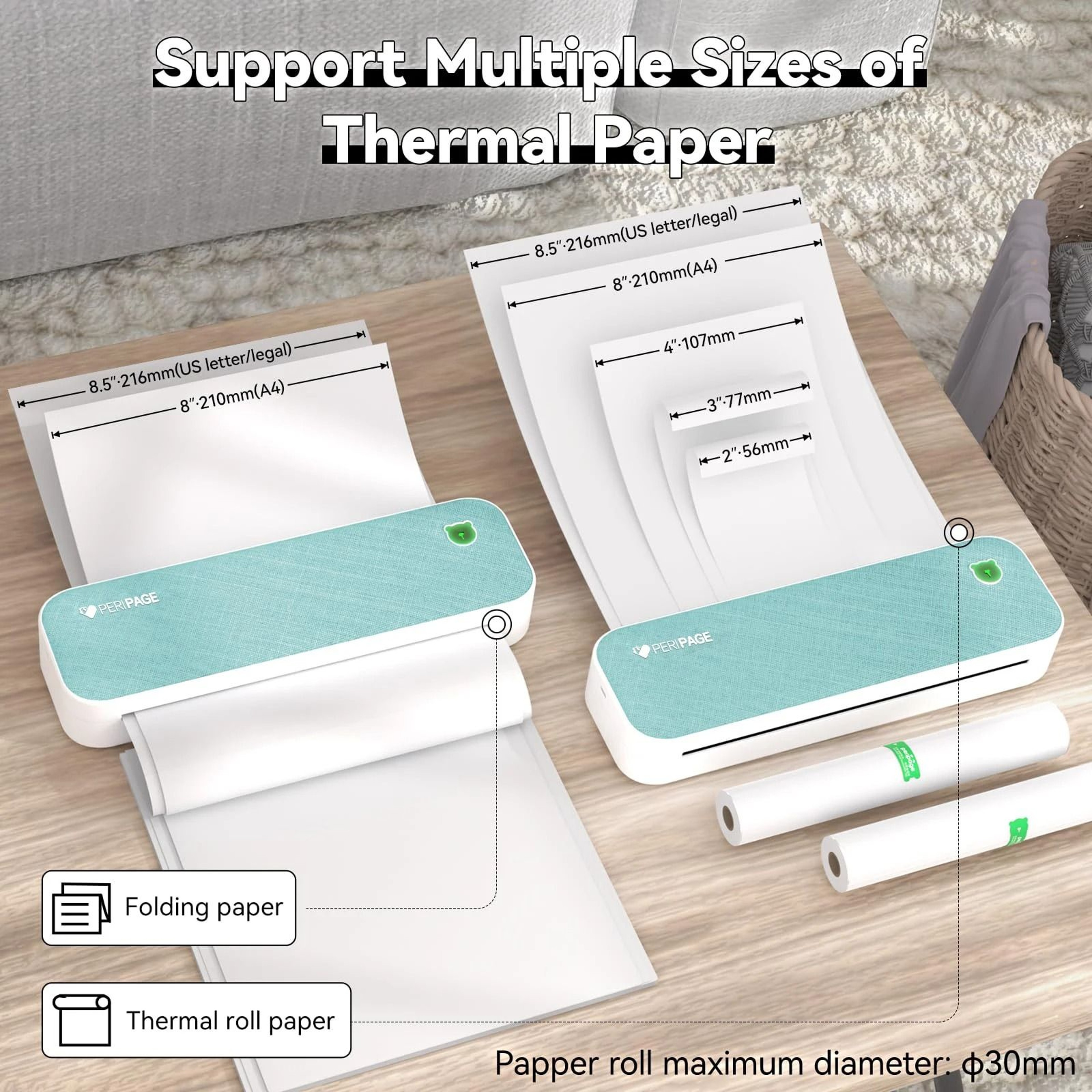 PeriPage A40 304DPI HD Portable Wireless Thermal A4 Printer 2