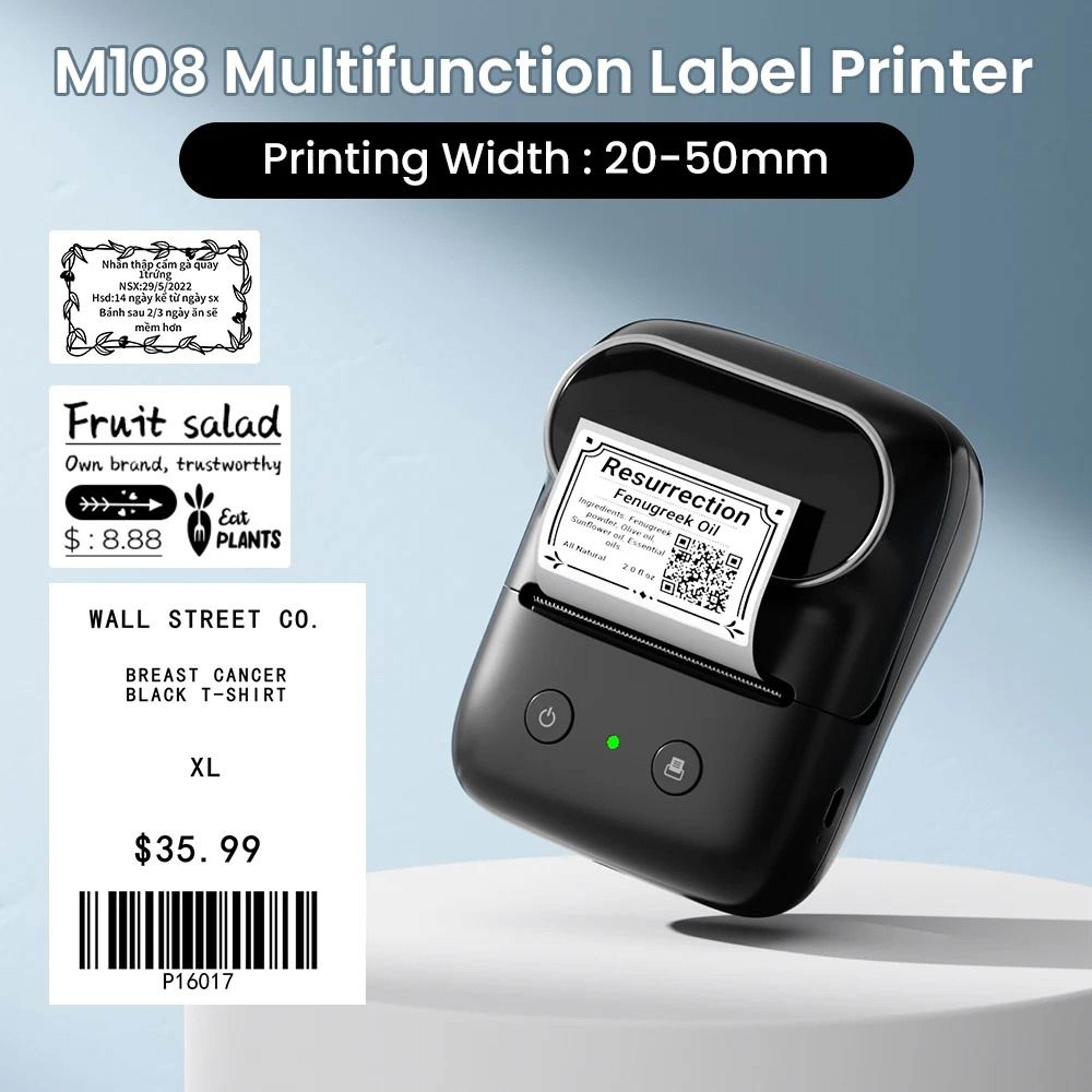 Phomemo M108 Portable Wireless Bluetooth Thermal Label Printer 2050mm 1