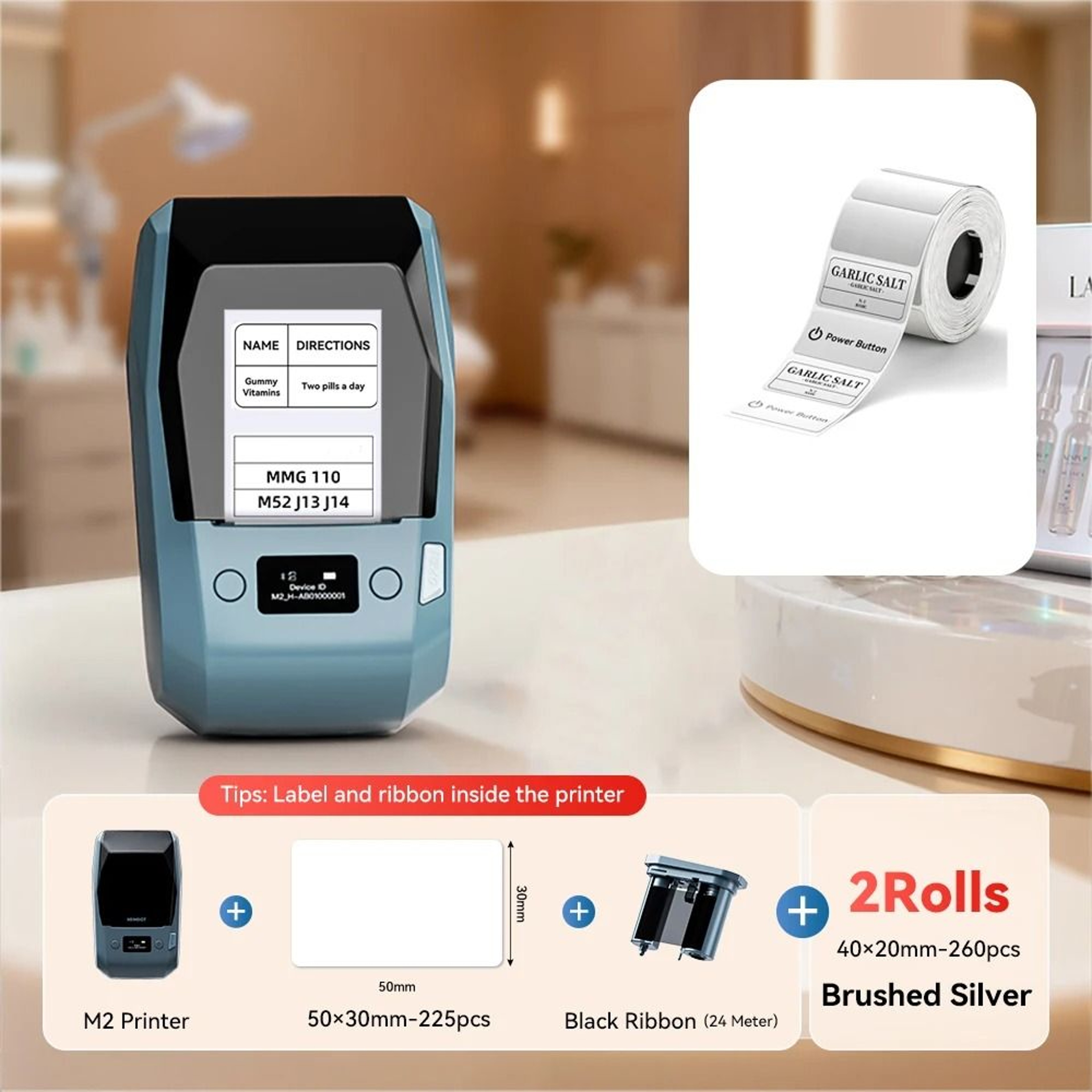 NIIMBOT M2 300DPI HighDefinition Thermal Transfer Label Printer 2050mm 13