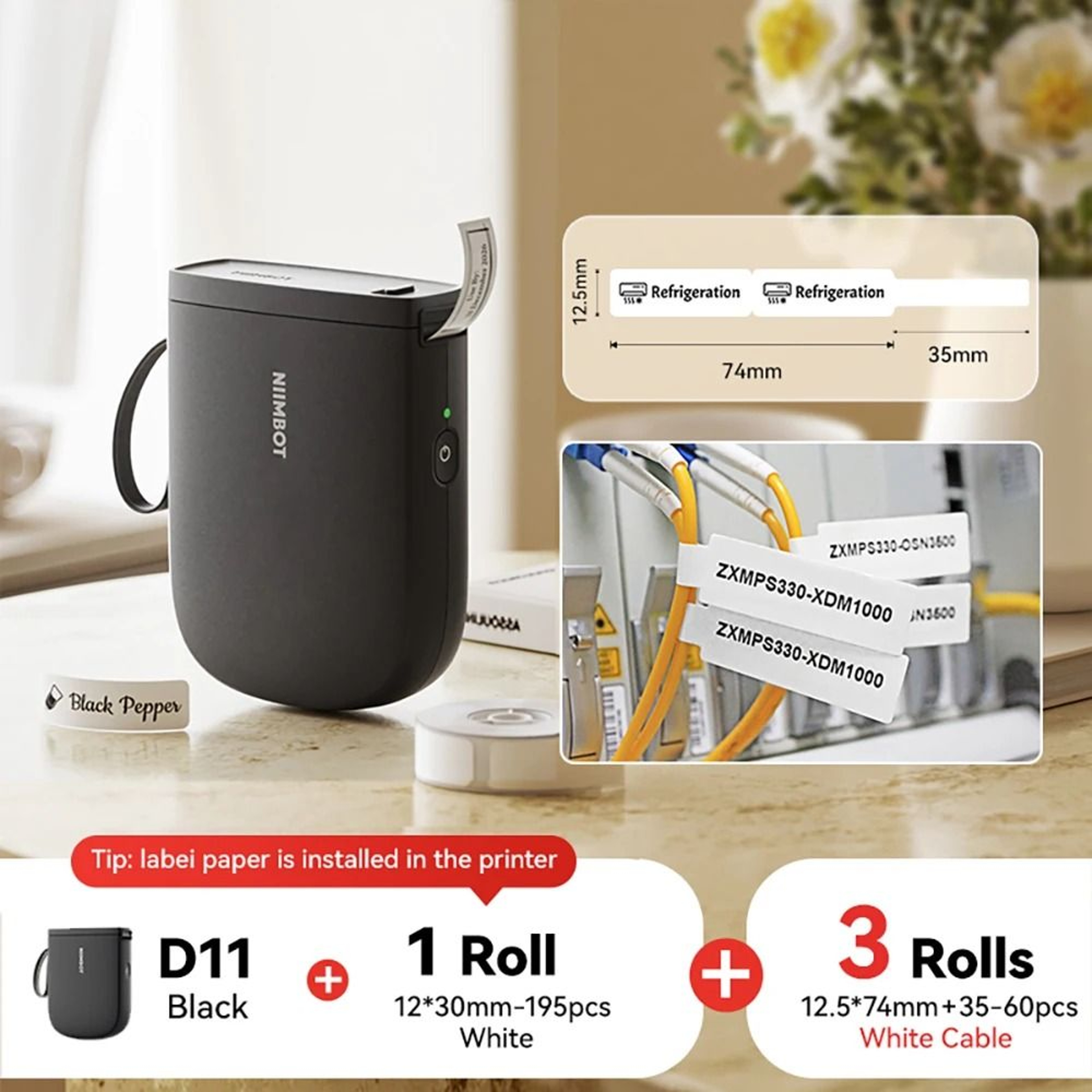 NIIMBOT D11 New Version Mini Portable 300DPI Wireless Thermal Label Printer 24