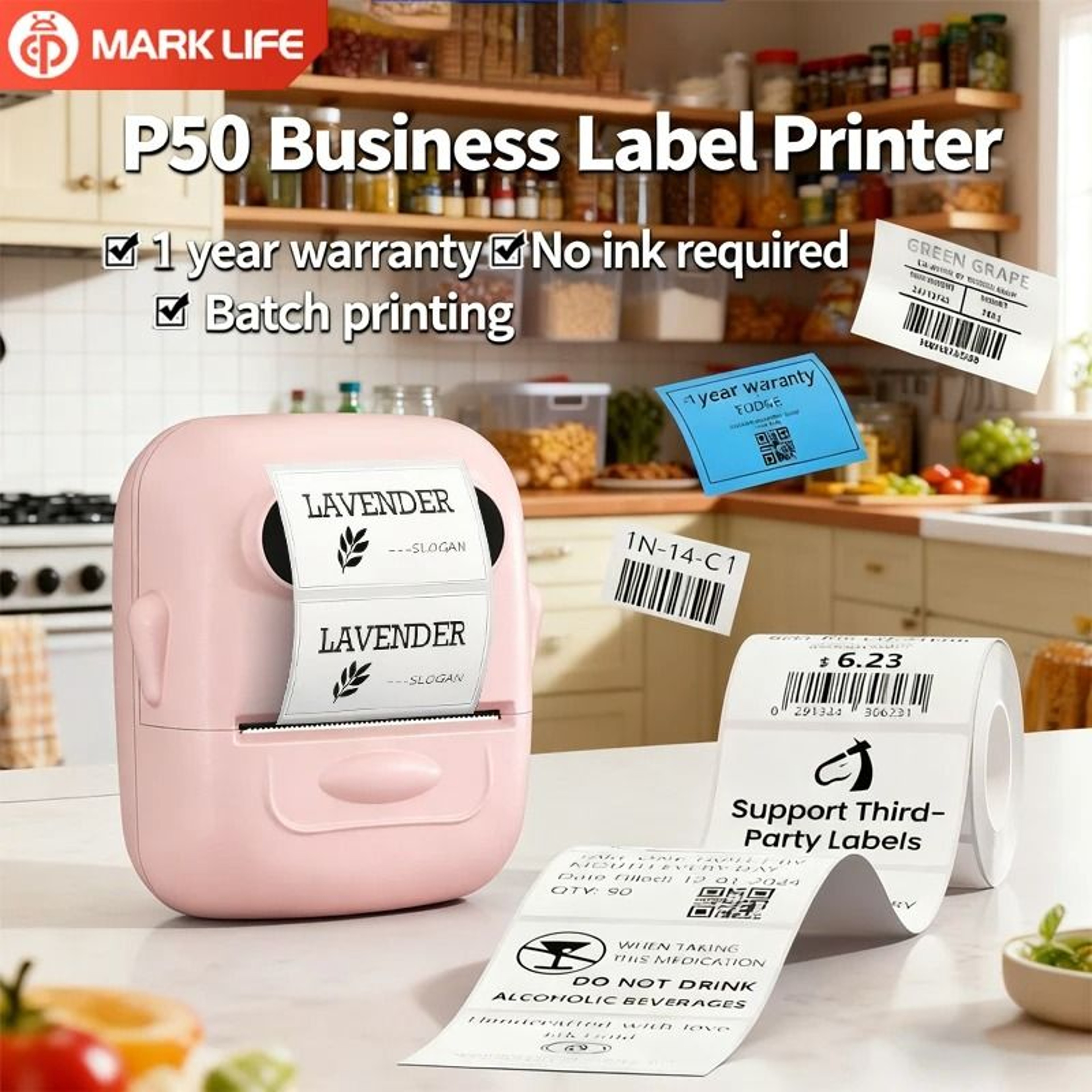 Marklife P50 Mini Wireless Thermal Label Printer 3