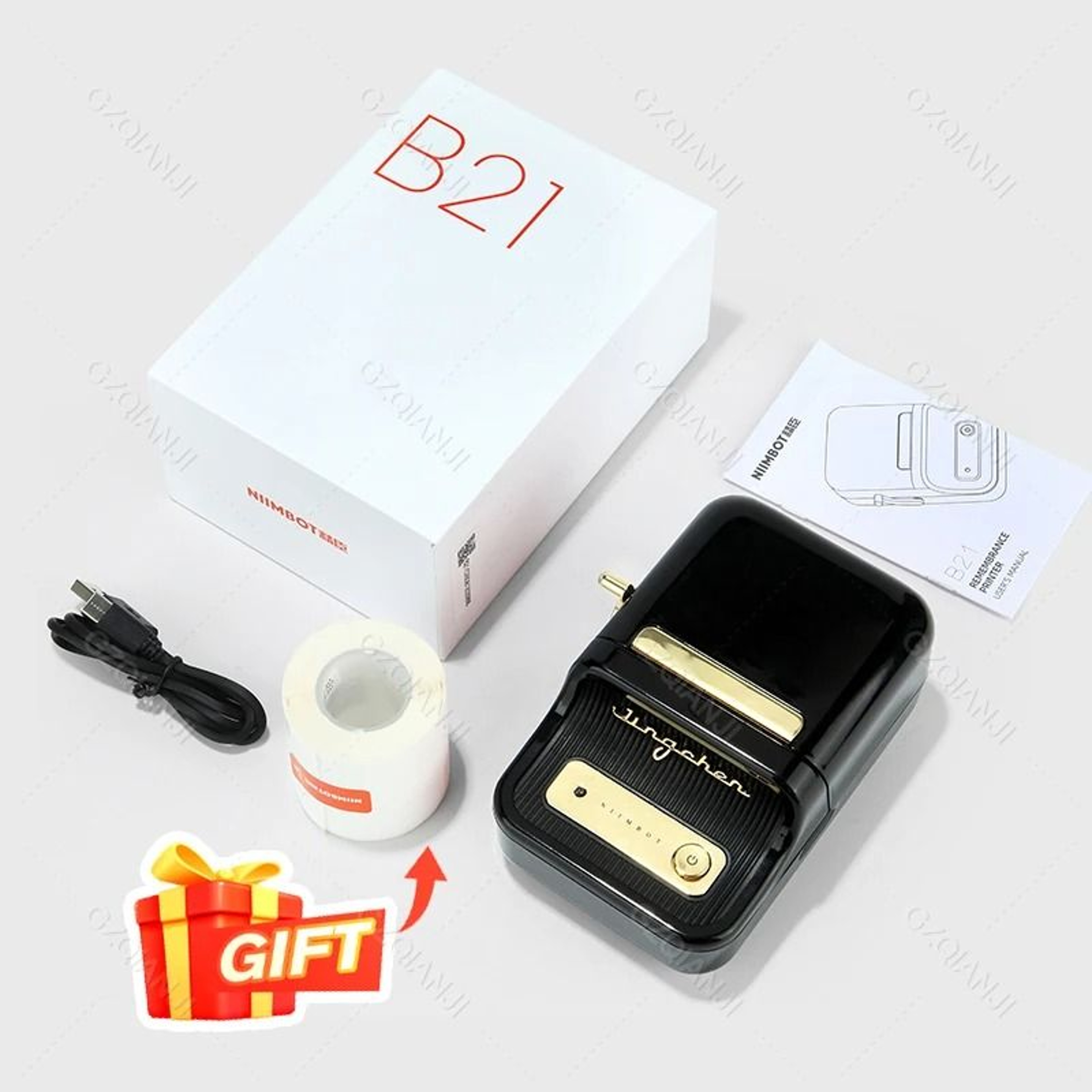 NIIMBOT B21 Portable Wireless Thermal Barcode  Jewelry Label Printer With Gift Tape 16