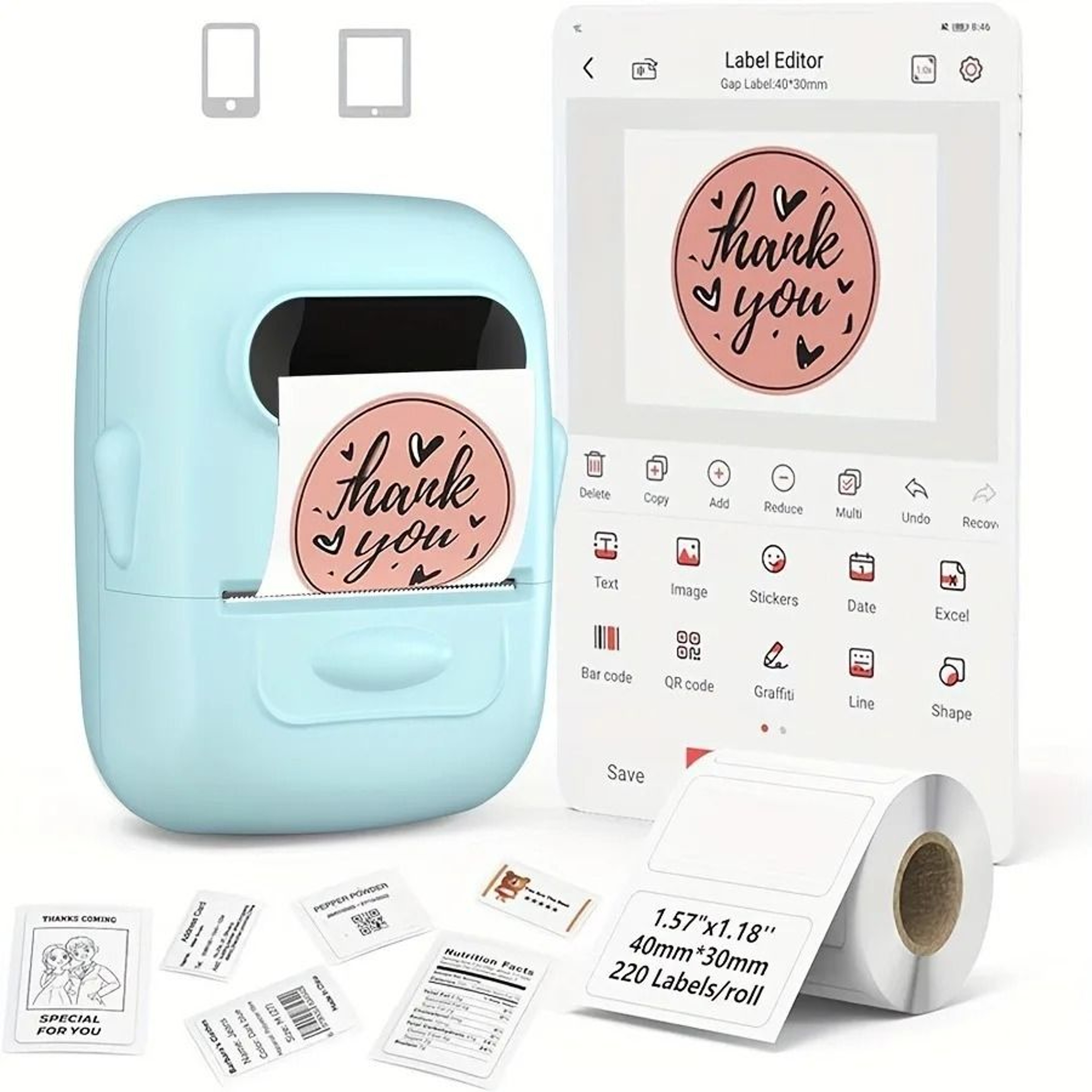 Marklife P50 Wireless Thermal Adhesive Label Printer 0