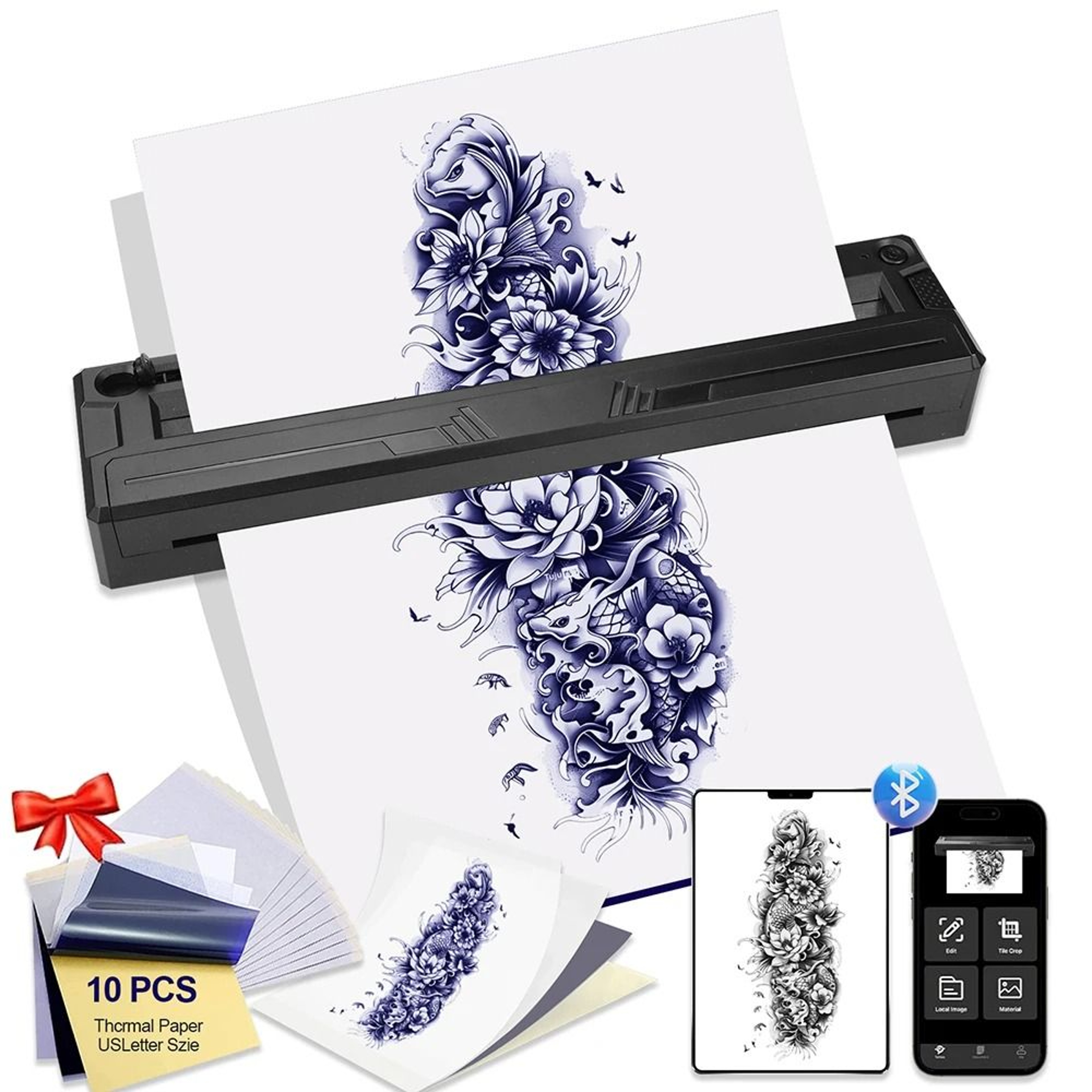 Wireless Thermal Tattoo Stencil Printer  Portable Template Transfer Machine 7