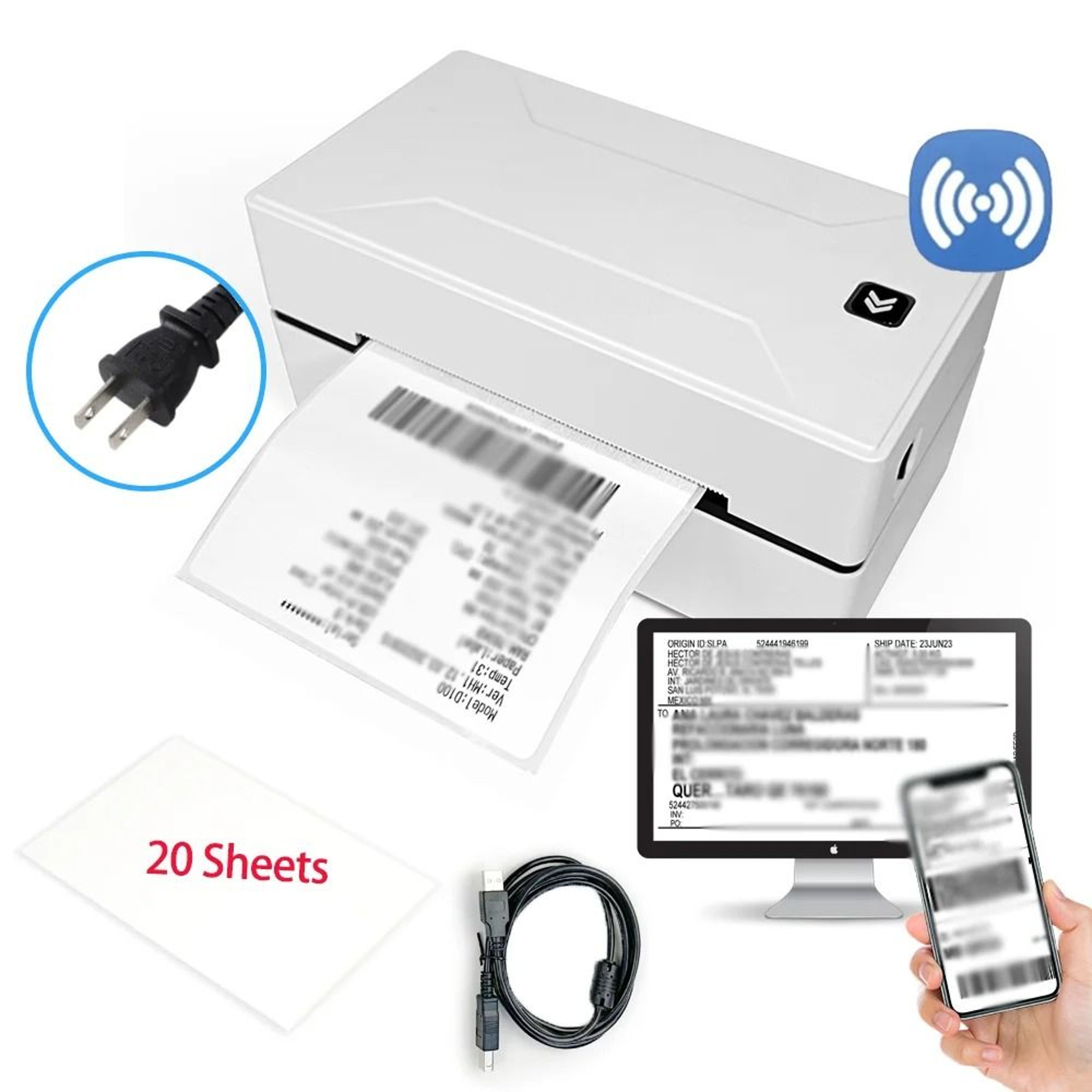 Marklife D100 Portable Wireless 4x6 Thermal Shipping Label Printer 11