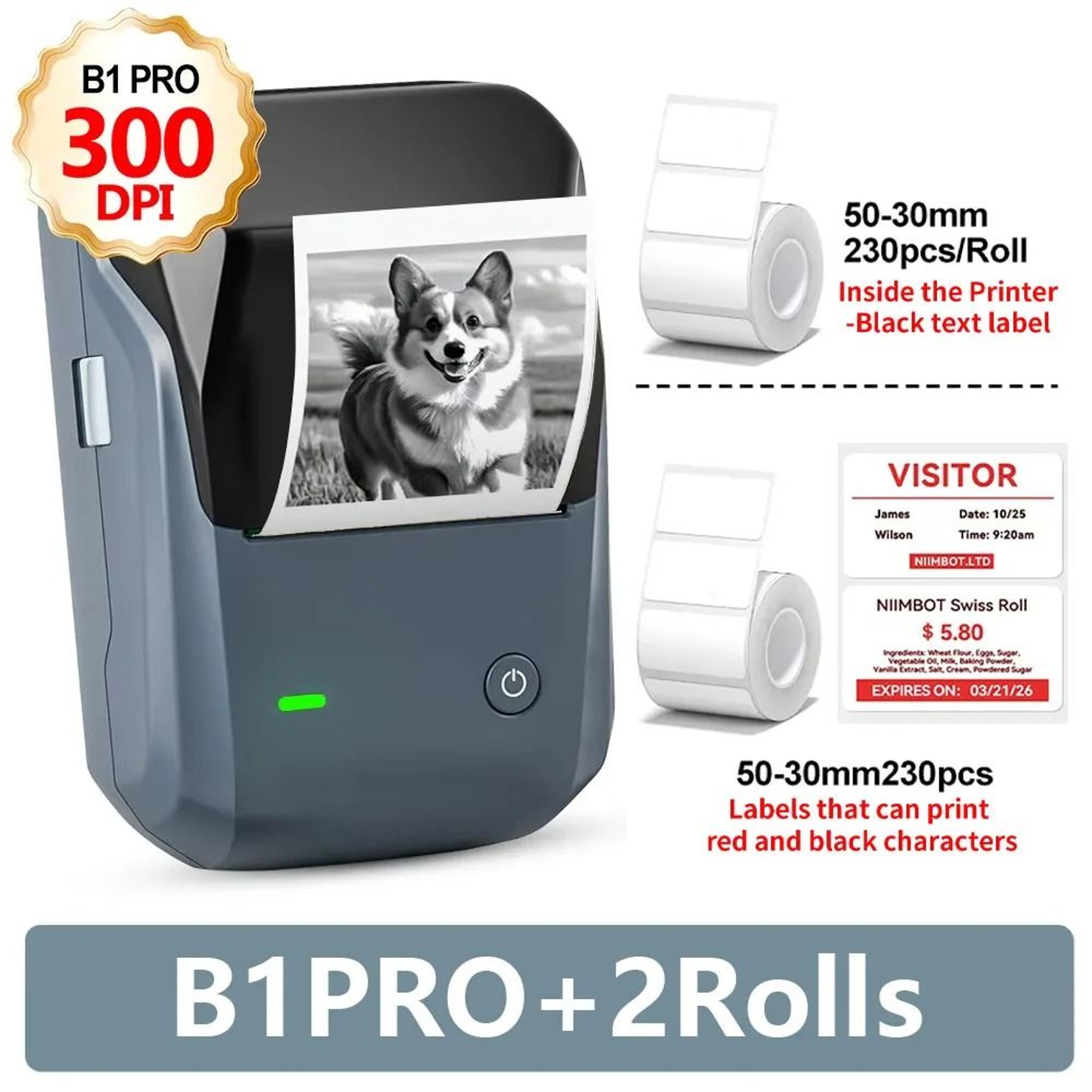 NIIMBOT B1 Pro  B1 300DPI Portable Wireless Bluetooth Thermal Label Printer 9