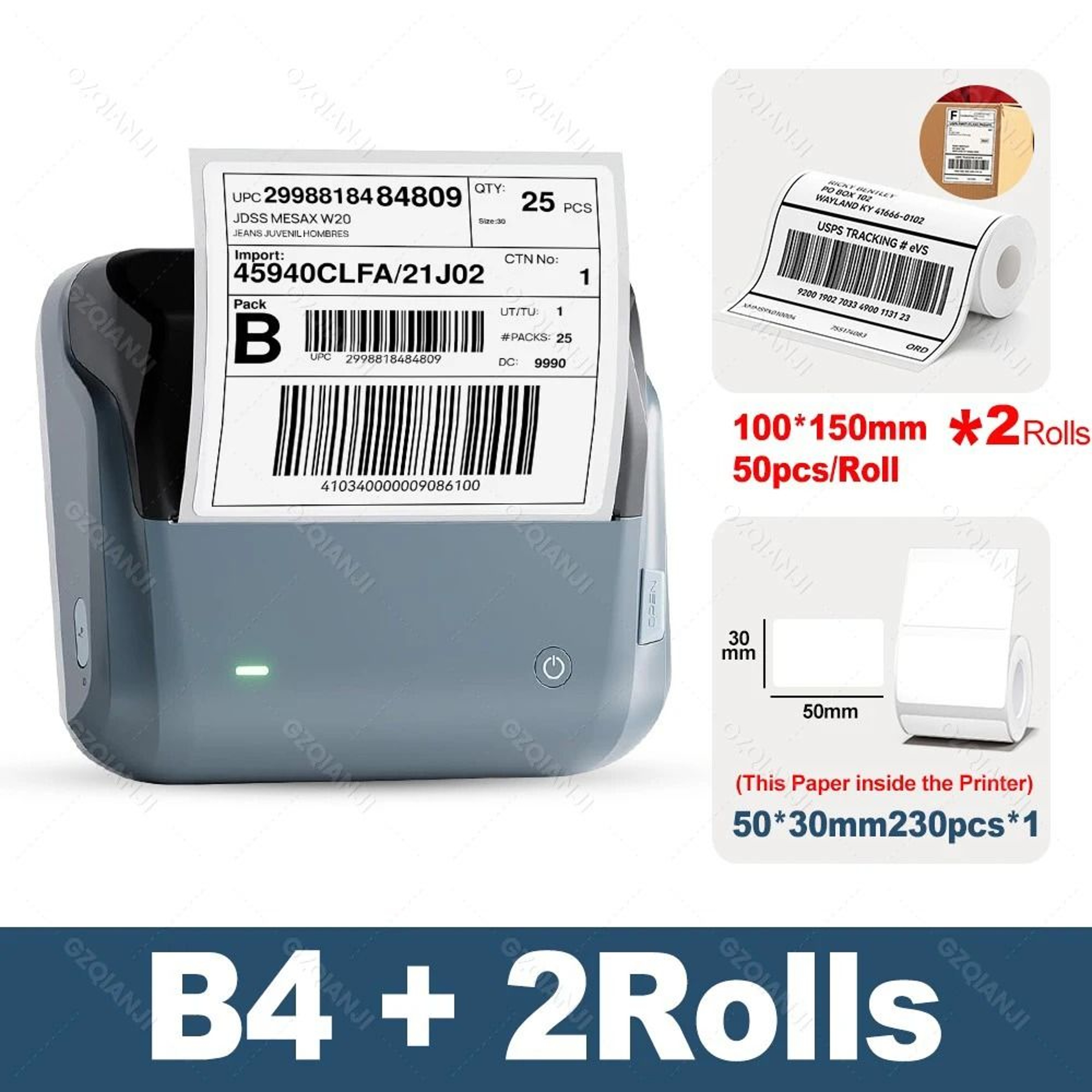 NIIMBOT B4 Portable 4Inch Wireless Thermal Shipping  Barcode Label Printer 7