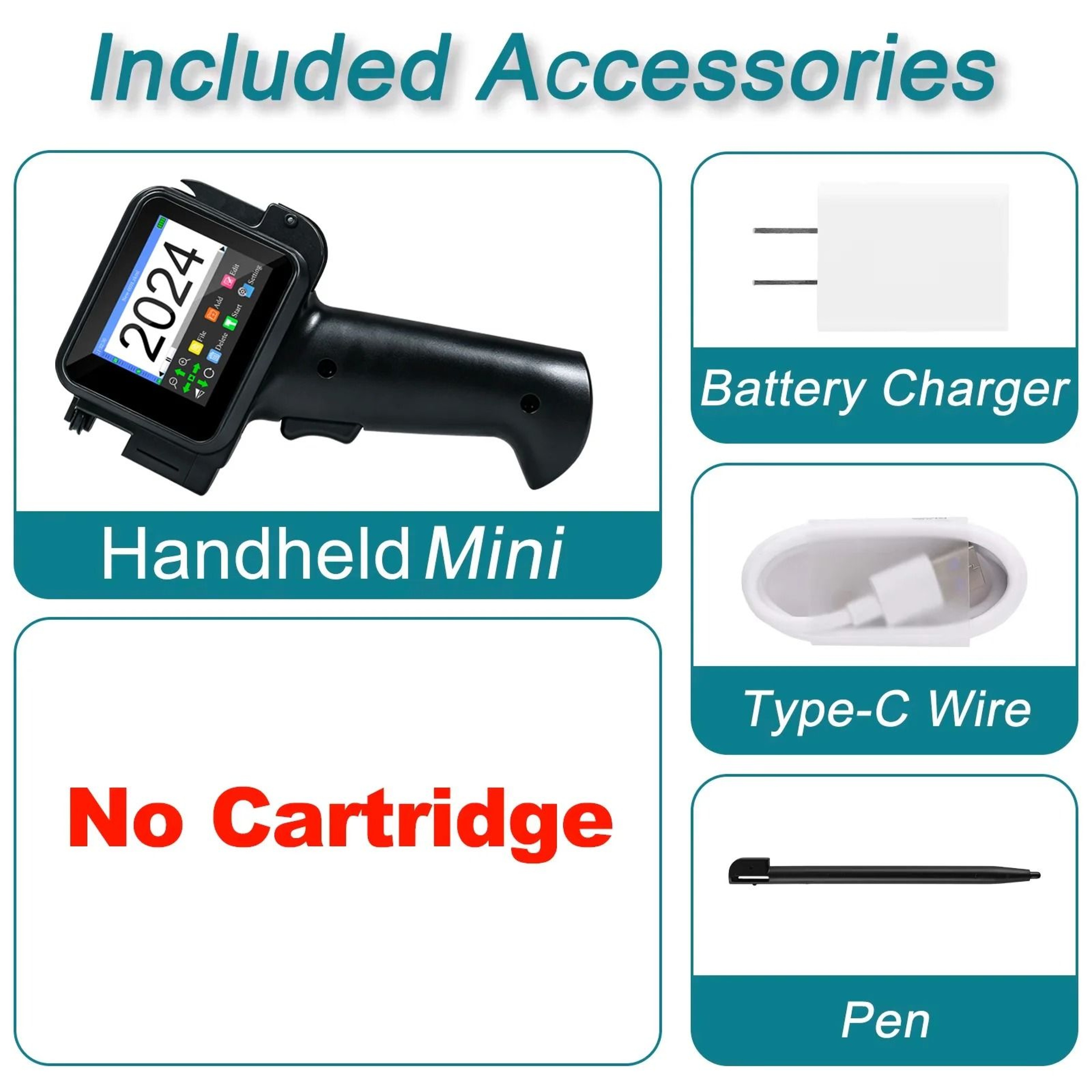 127mm Mini Handheld Thermal Inkjet Printer With FastDrying Ink  Touchscreen 9