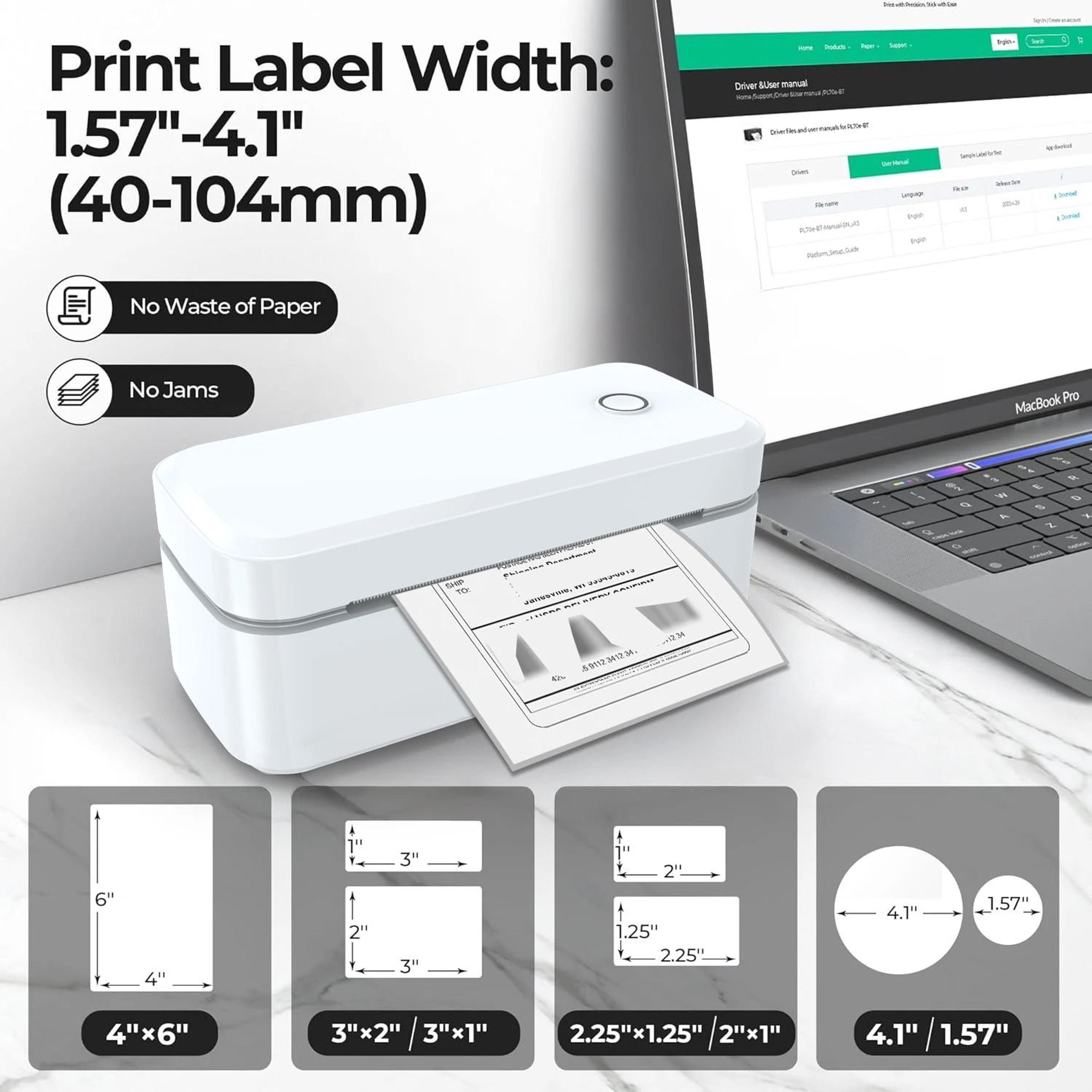 Marklife X4 Wireless Bluetooth 4x6 Thermal Shipping Label Printer For ECommerce 1