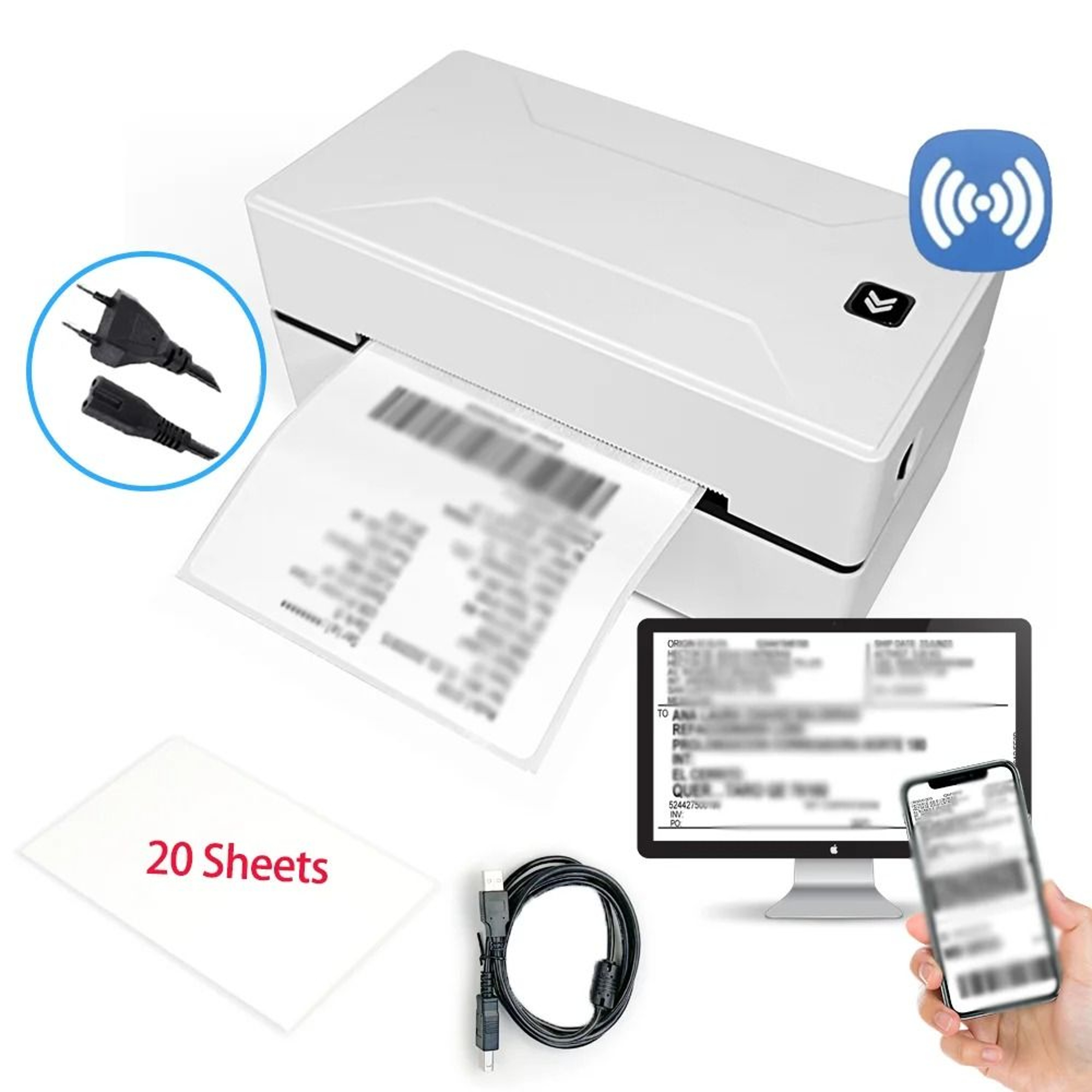 Marklife D100 Mini Wireless Bluetooth 4x6 Thermal Shipping  Small Label Printer 6
