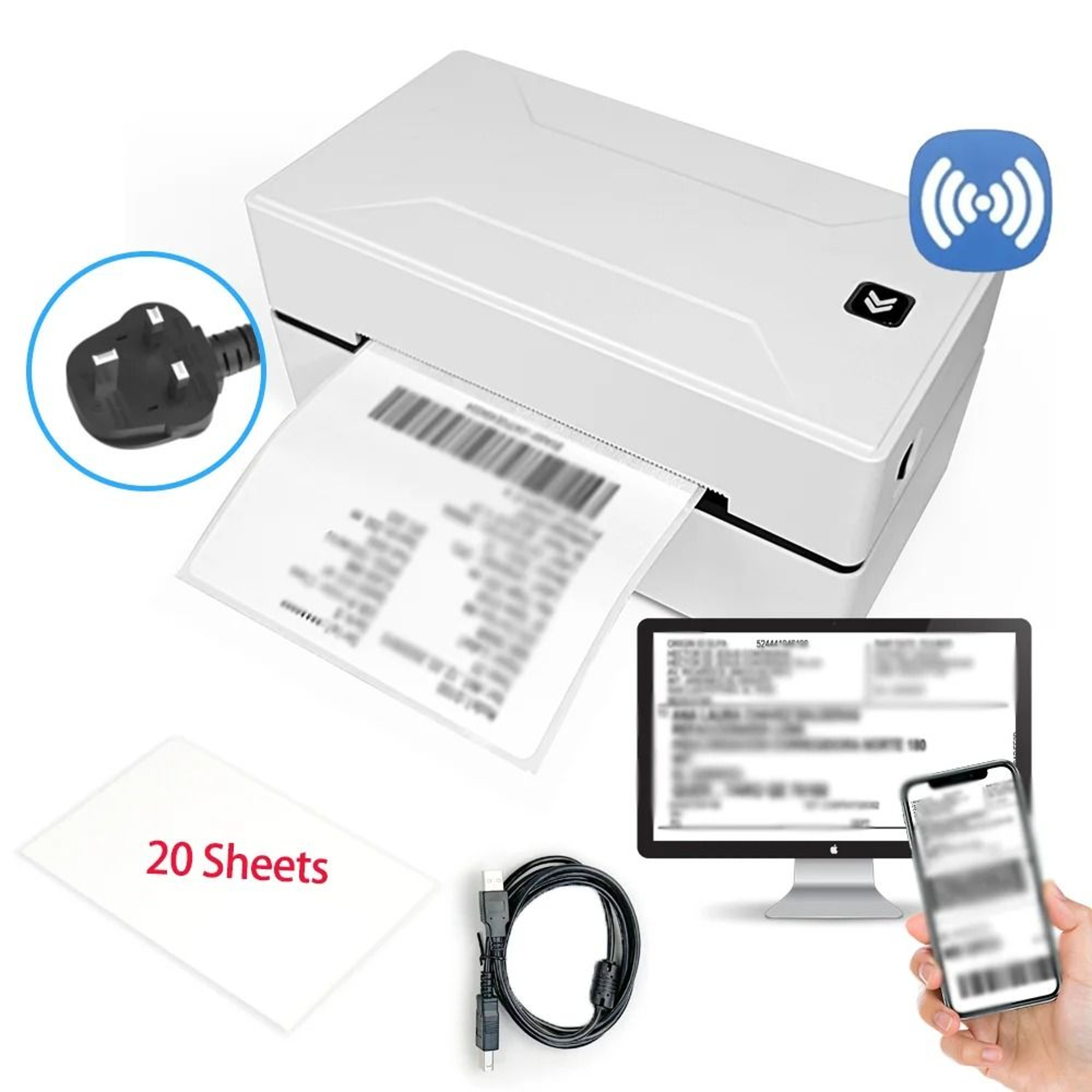 Marklife D100 Mini Wireless Bluetooth 4x6 Thermal Shipping  Small Label Printer 8