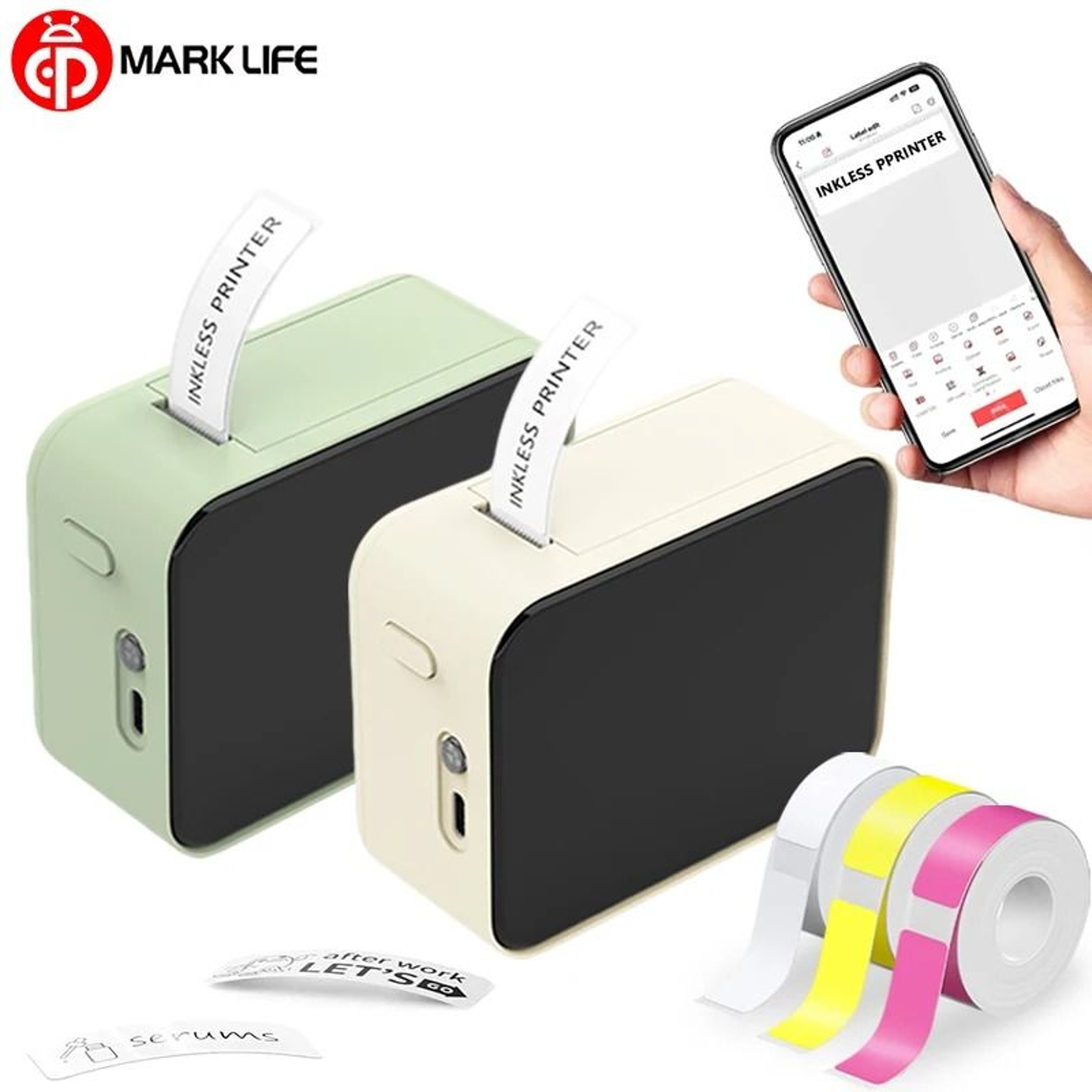 Marklife P15 Mini Portable Thermal Label Printer  Wireless Adhesive Machine 0