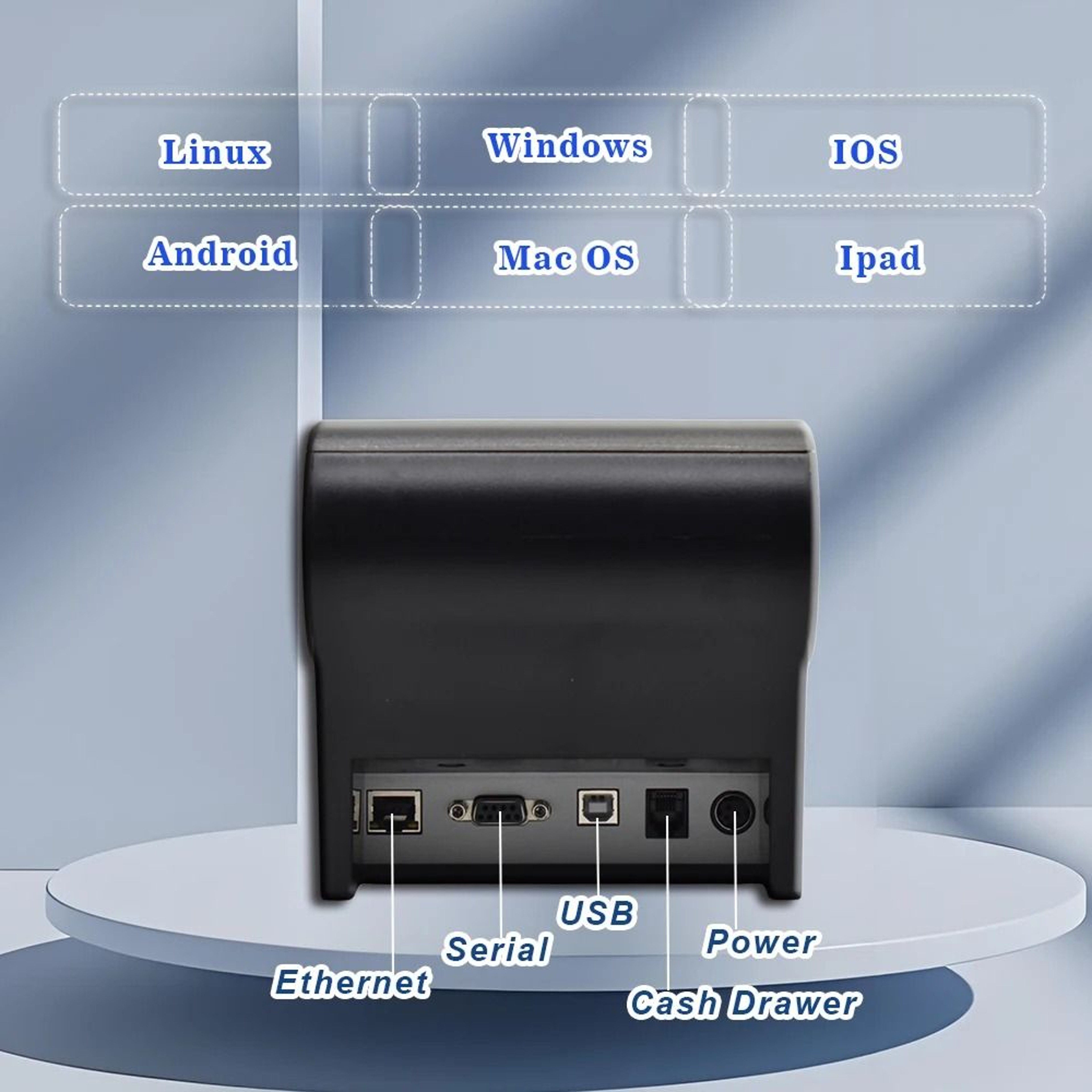 80mm Thermal POS Receipt Printer With Auto Cutter Bluetooth USB  WiFi Connectivity 4