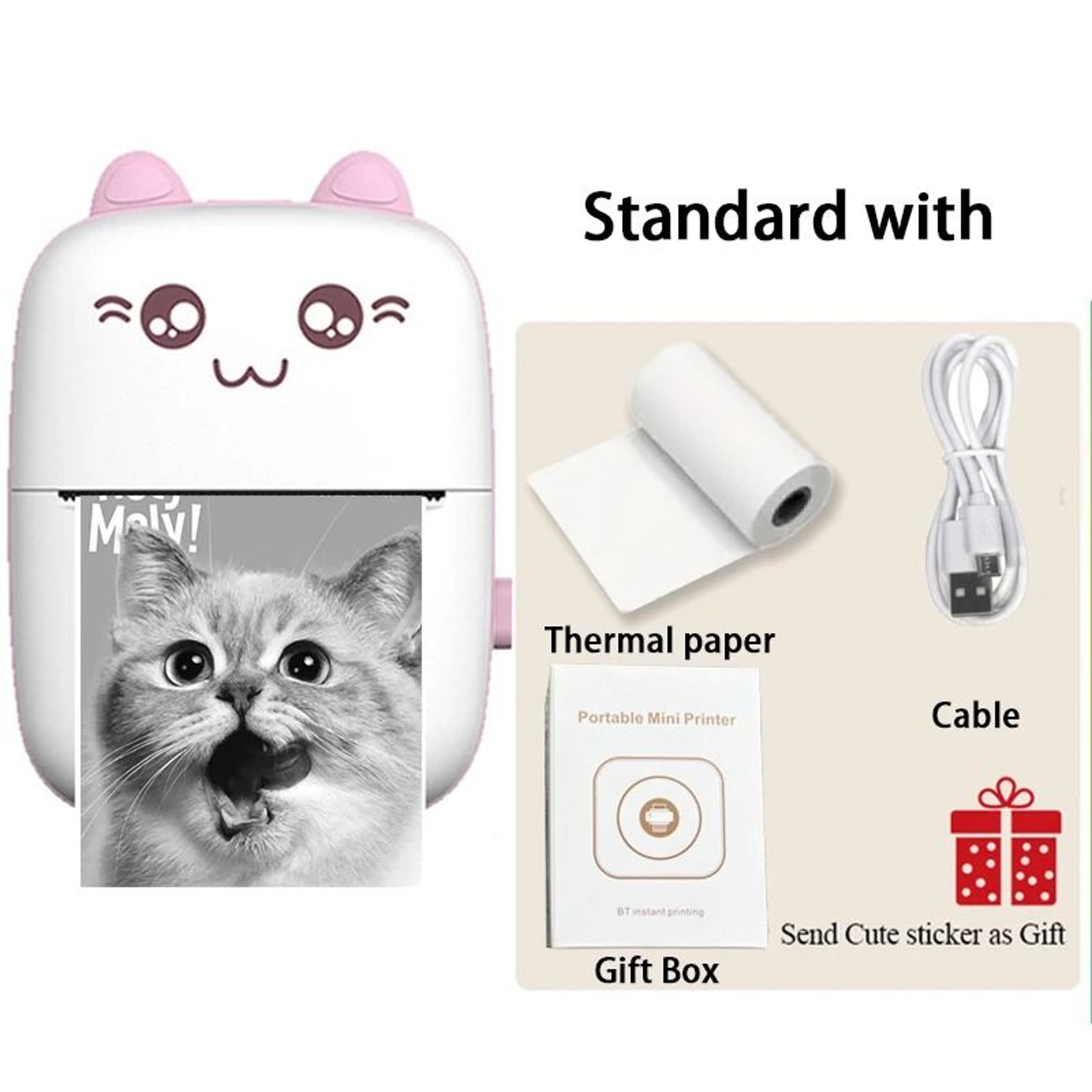 Mini Portable Wireless Bluetooth 203 DPI Thermal Pocket Printer For Photos Memos  Notes 7