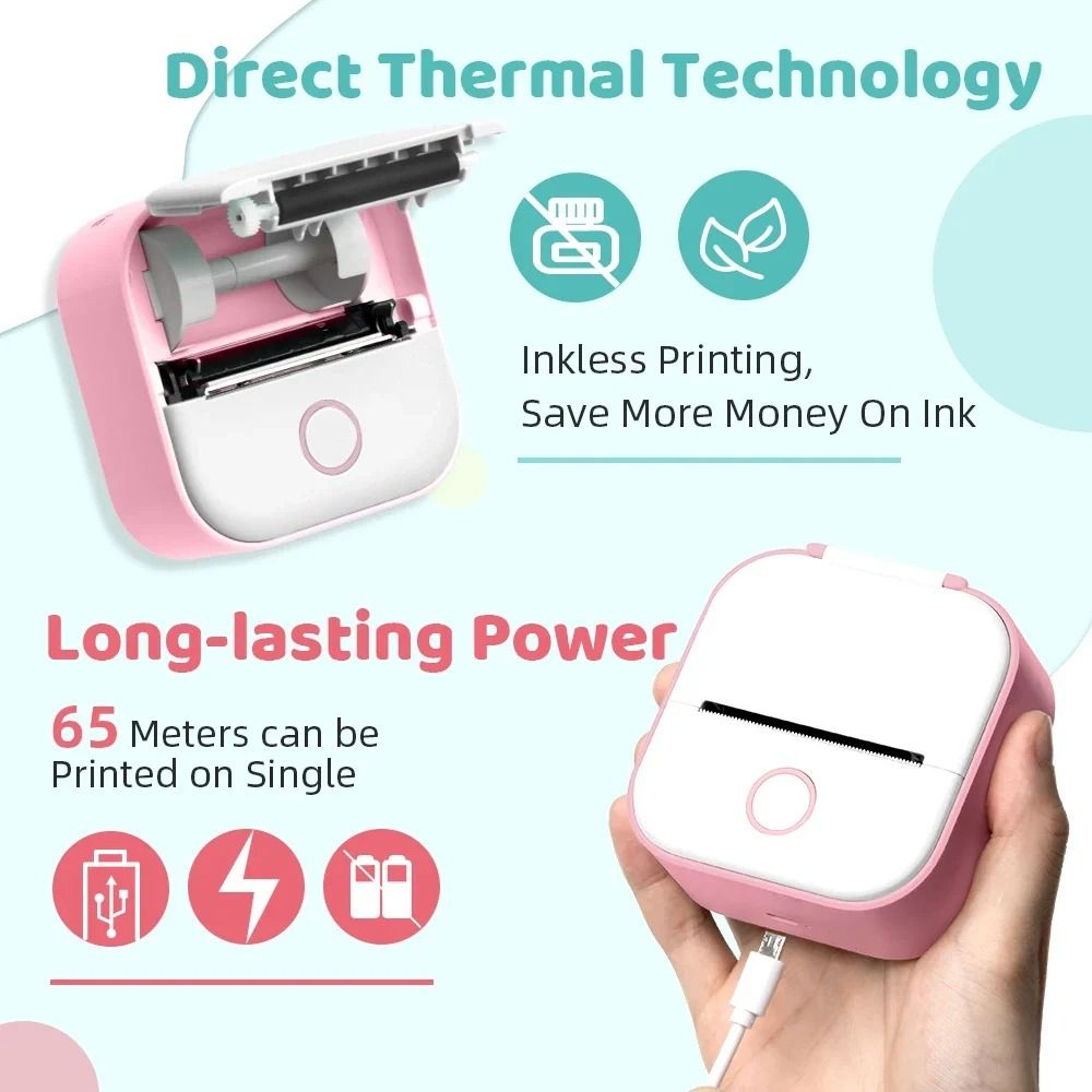 Phomemo T02 Portable Bluetooth Mini Thermal Pocket Printer  Sticker Maker For Notes Study  Photos 1