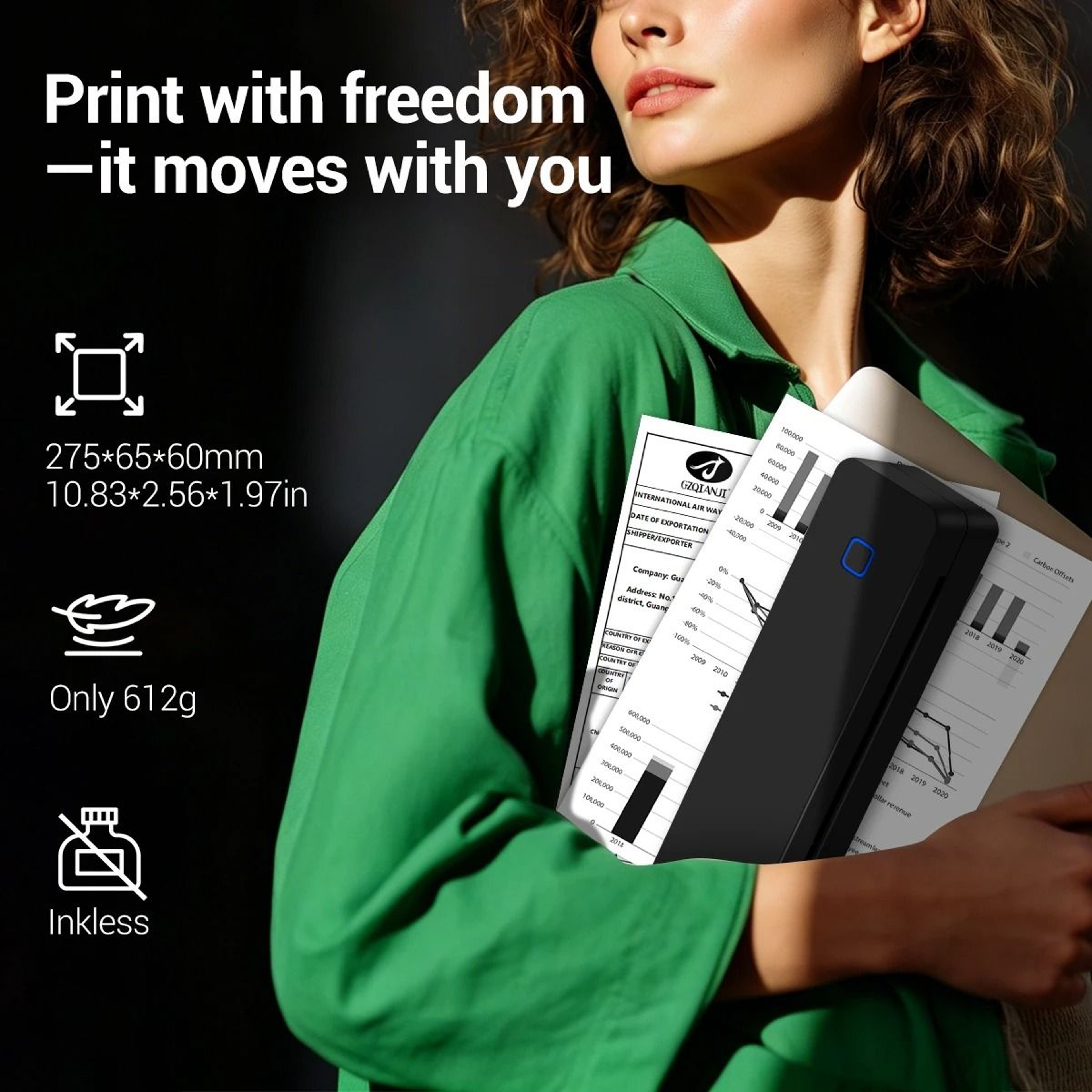 Mini A4 Portable Wireless Bluetooth Thermal Document Printer For Business Office  Home 2