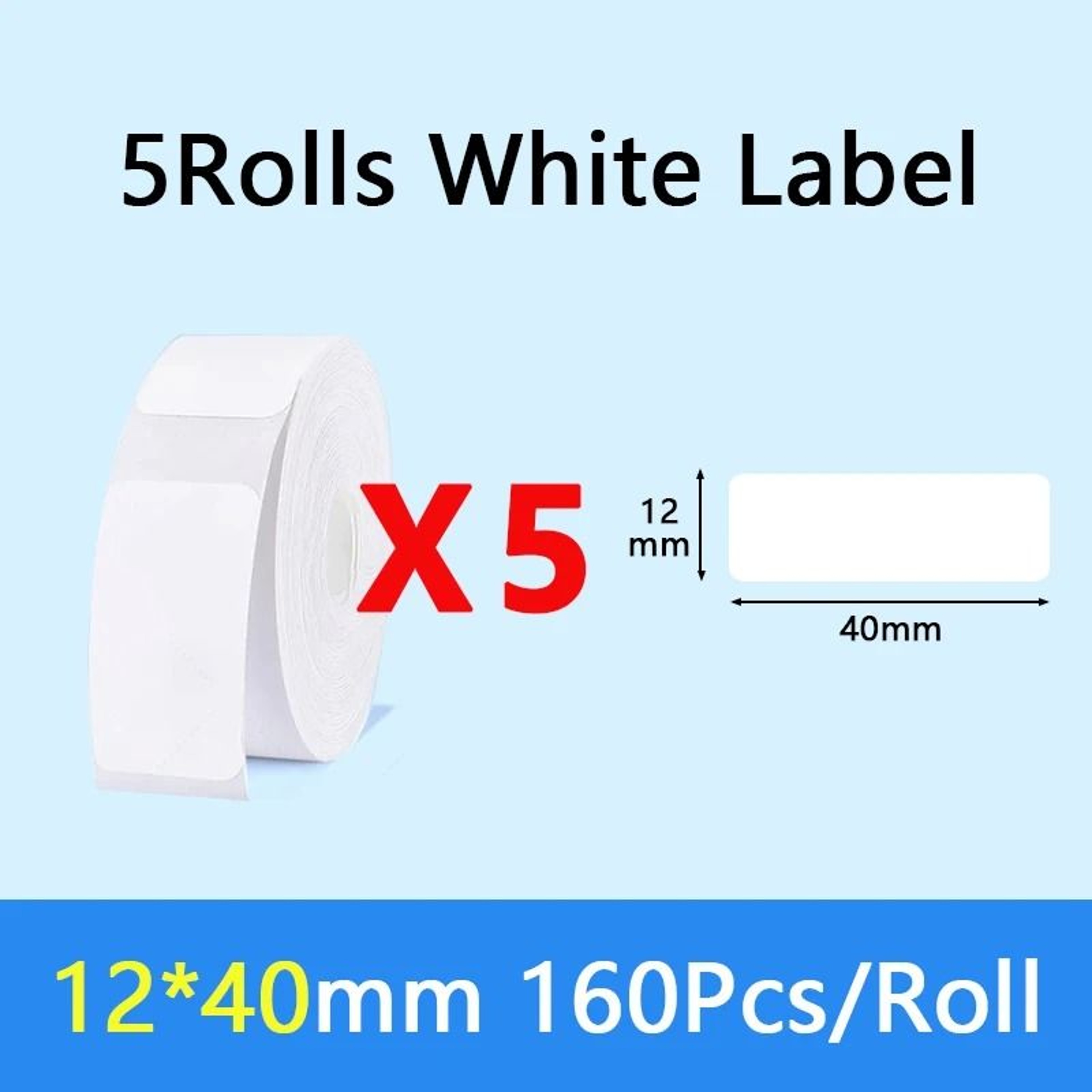 NIIMBOT Official White Thermal Label Sticker Rolls 3  5  10 Roll Bulk Value Bundles For D110 D101   15