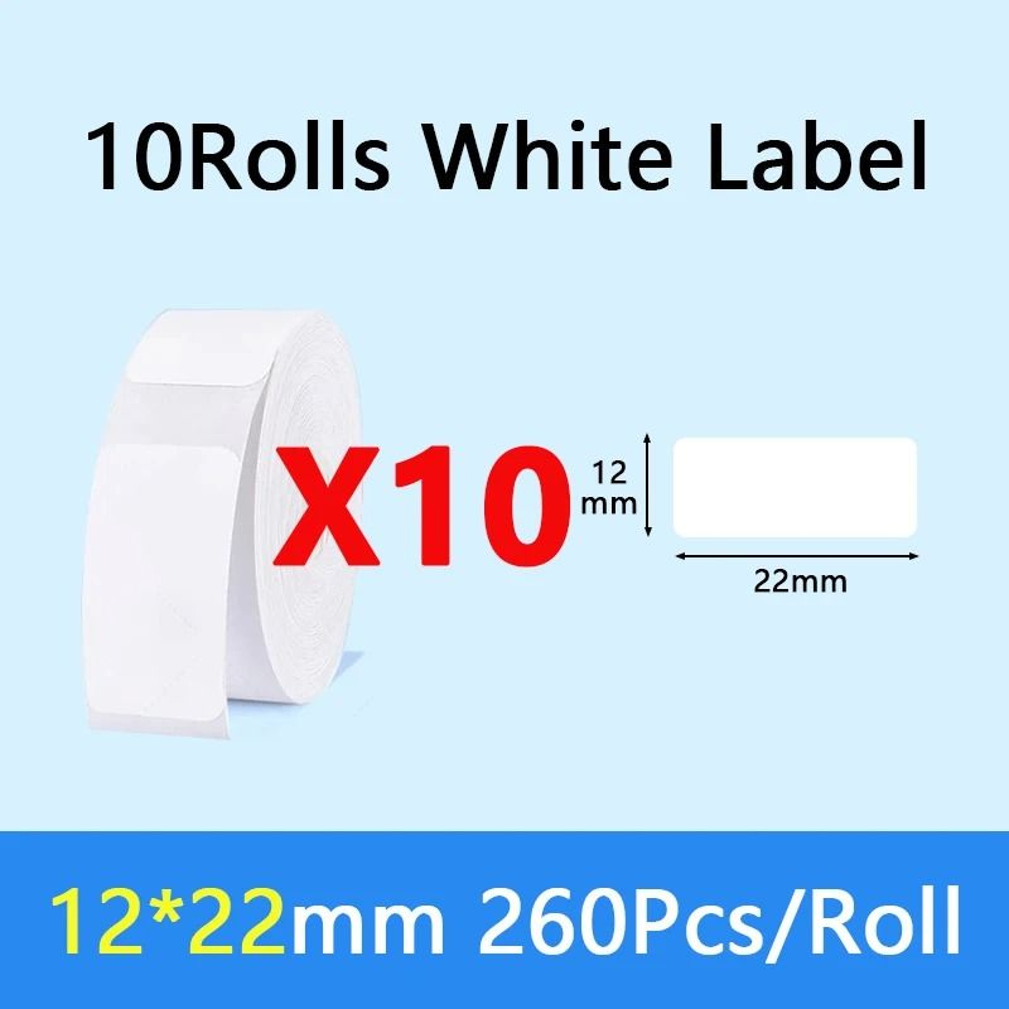 NIIMBOT Official White Thermal Label Sticker Rolls 3  5  10 Roll Bulk Value Bundles For D110 D101   17
