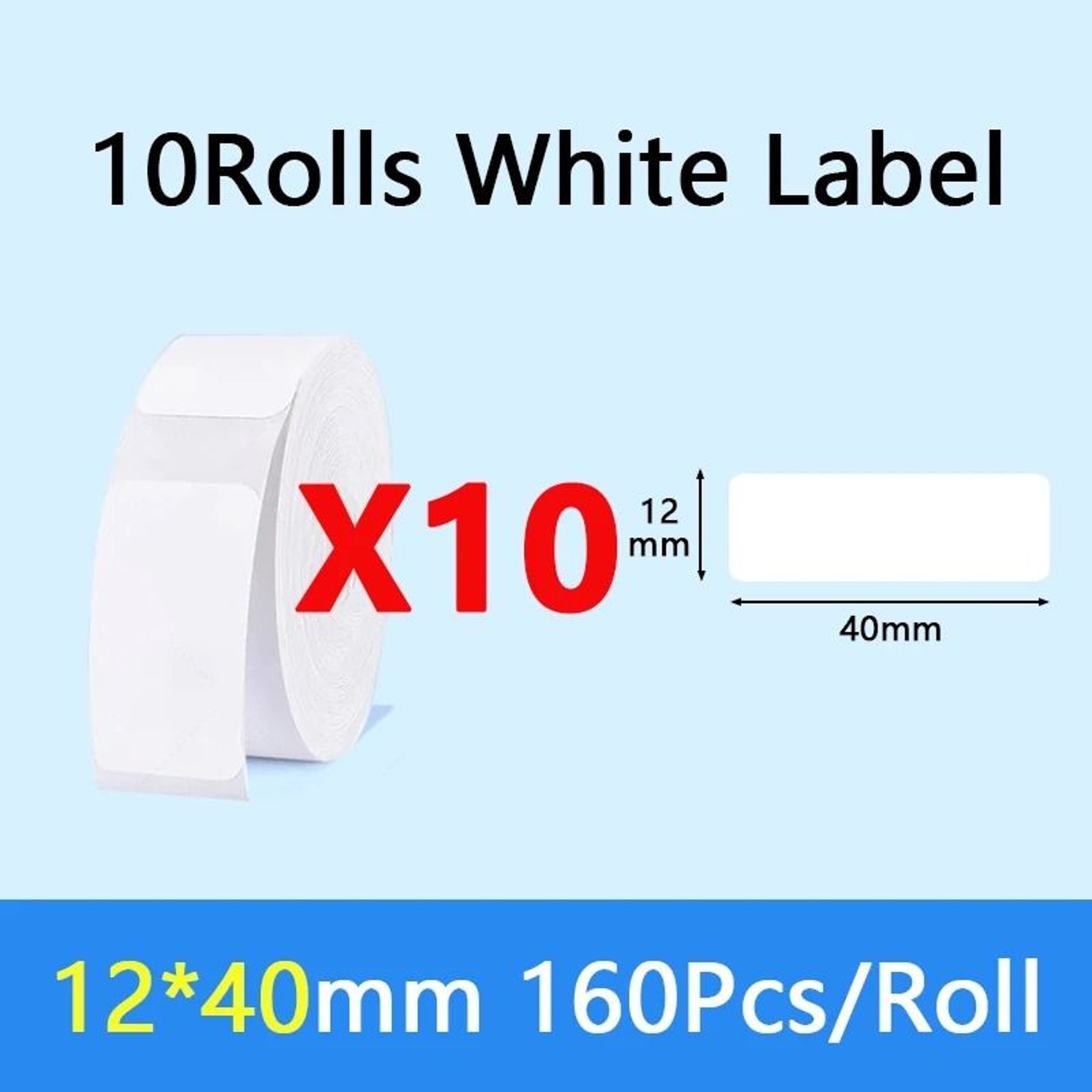NIIMBOT Official White Thermal Label Sticker Rolls 3  5  10 Roll Bulk Value Bundles For D110 D101   19