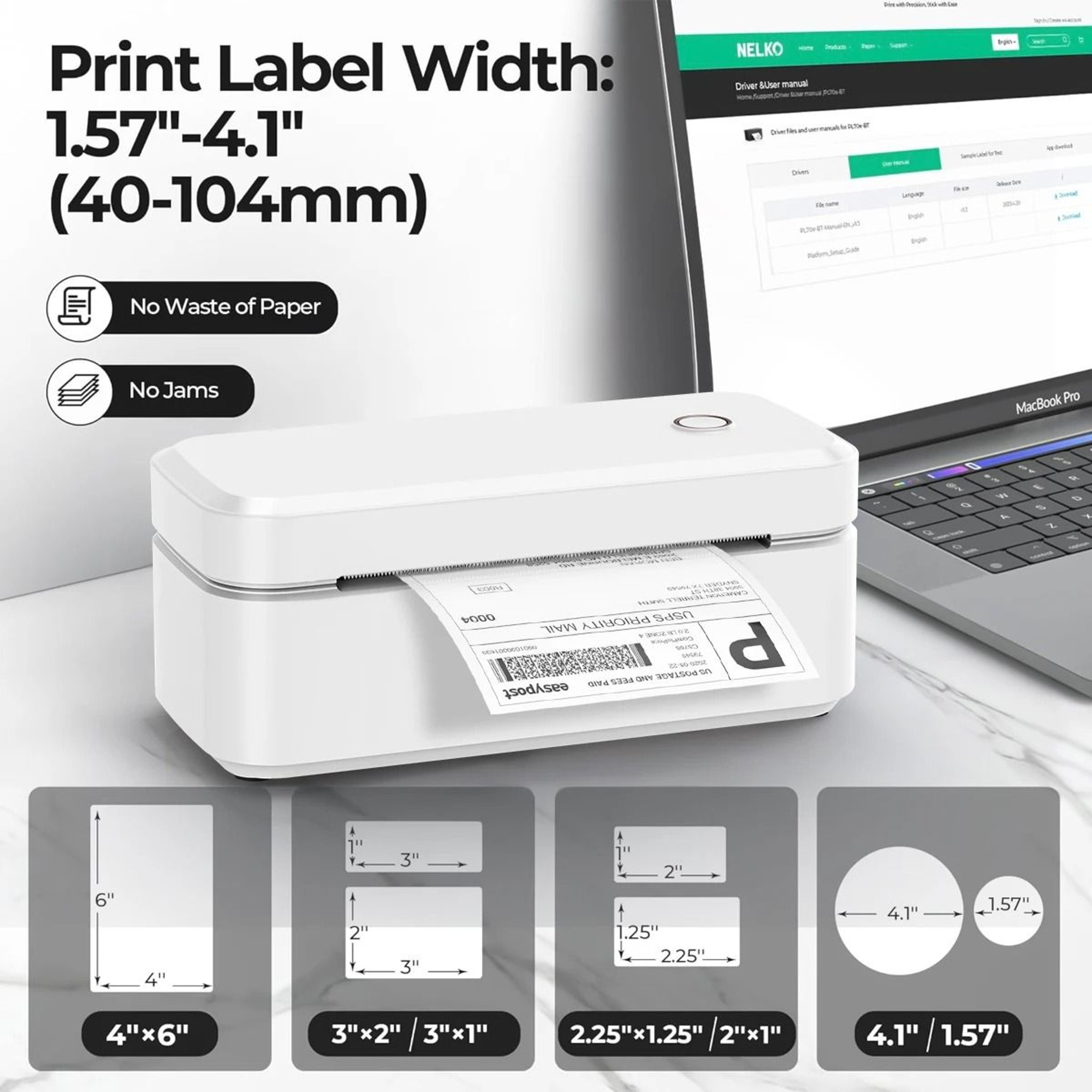 Marklife X4 Wireless Bluetooth 4x6 Thermal Shipping Label Printer For IOS Android  Windows 1