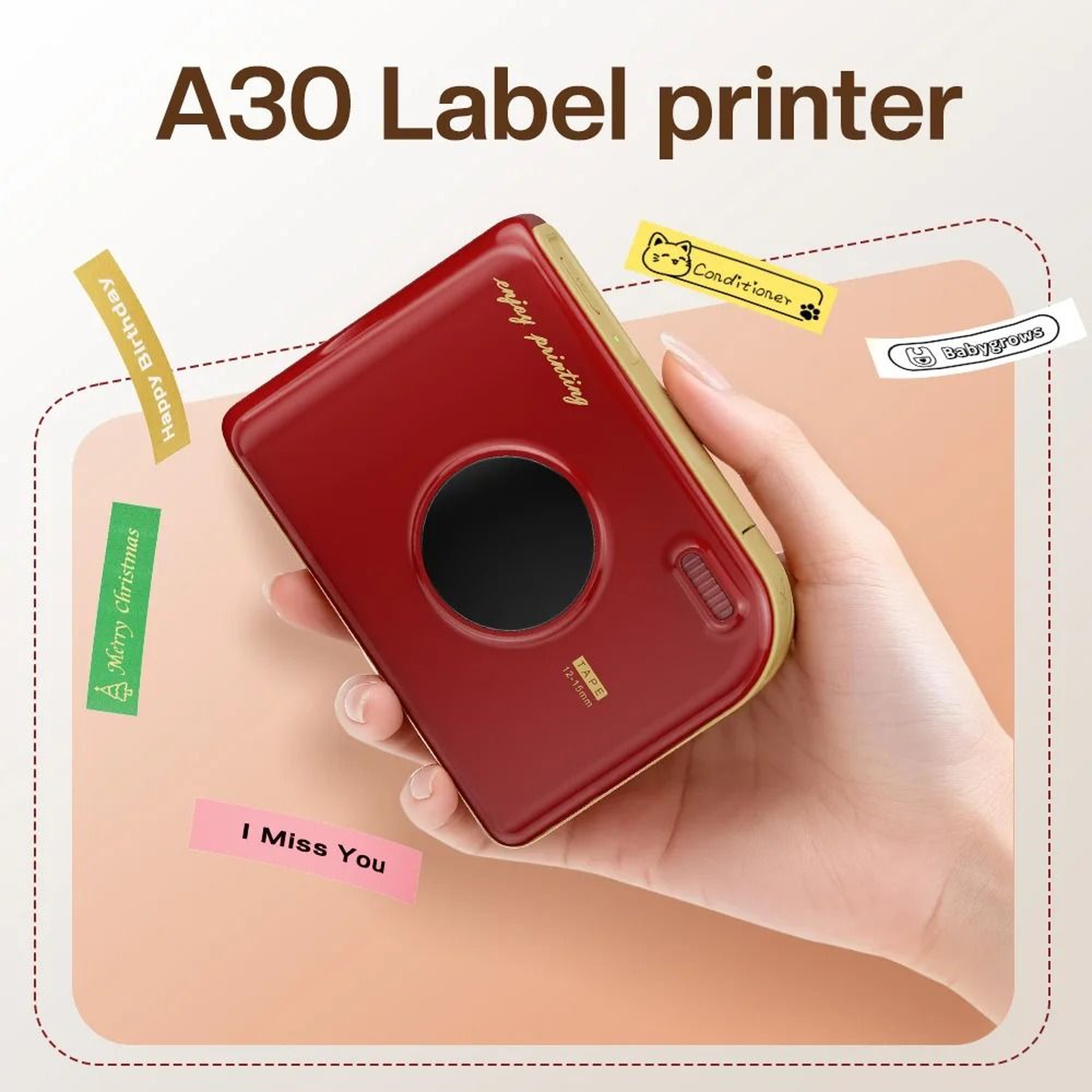 Phomemo A30 Portable Wireless Bluetooth Mini Thermal Label Printer For Gift Tags  Photo Labels 0