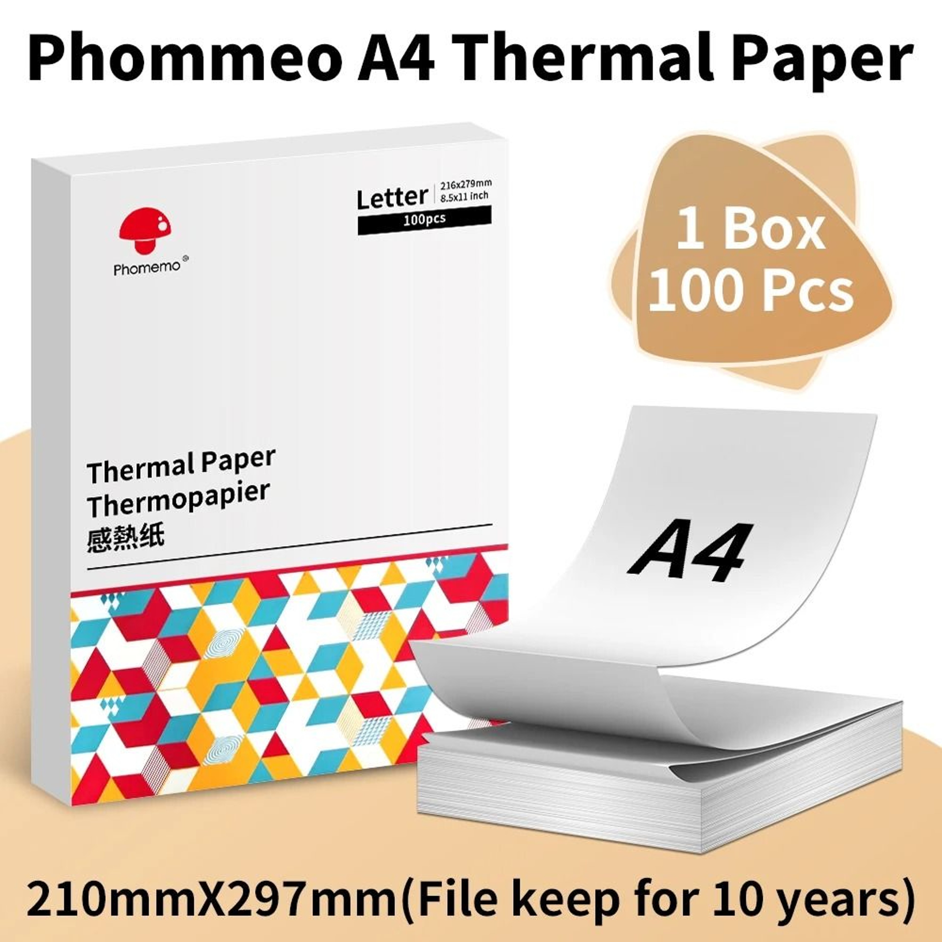 Phomemo Official QuickDry 216mm Continuous A4 Thermal Paper Rolls For M08F M832 M833 M834  M835 Por 6