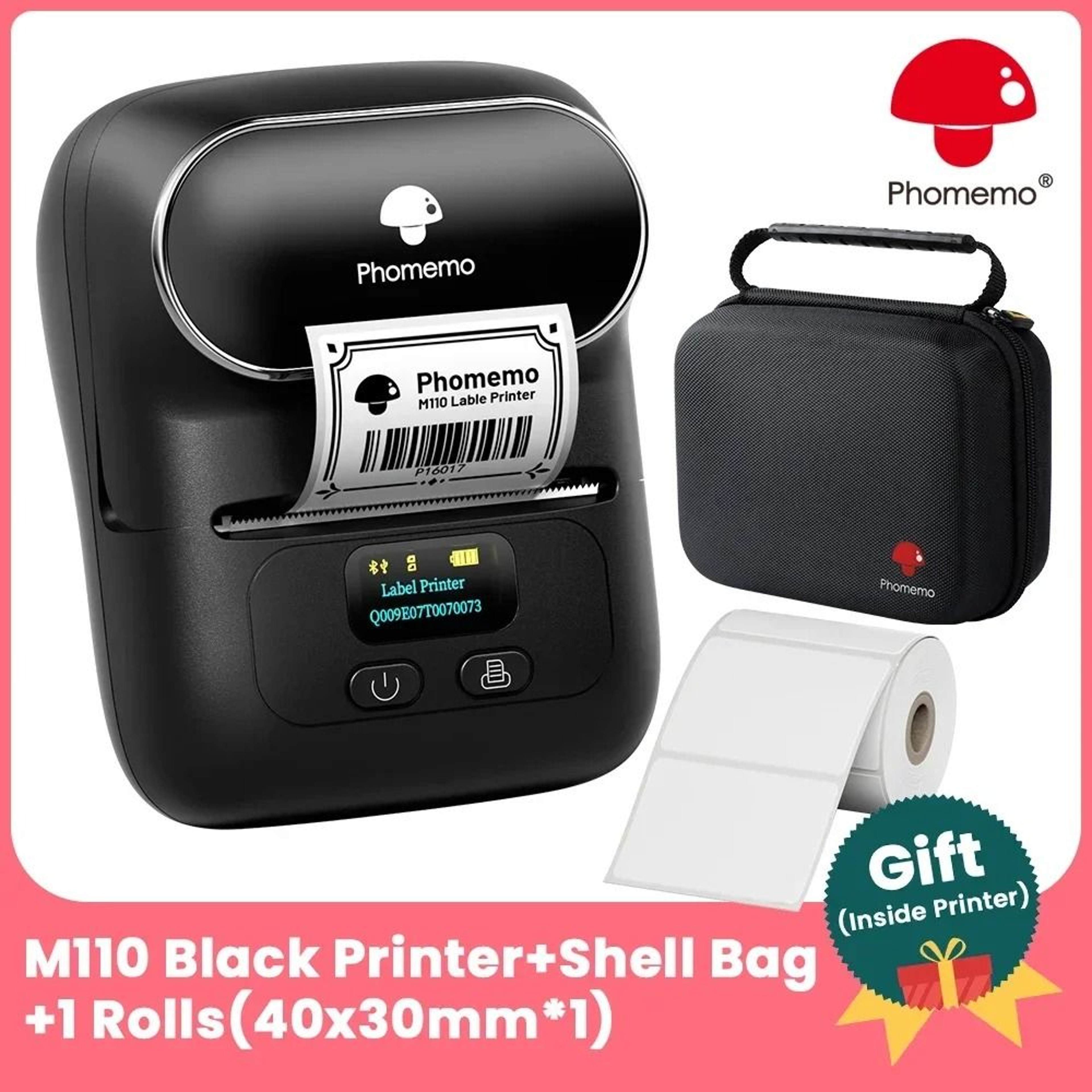 Phomemo M110 Portable Wireless Bluetooth Thermal Label Printer For Business Barcodes Cables  School 14