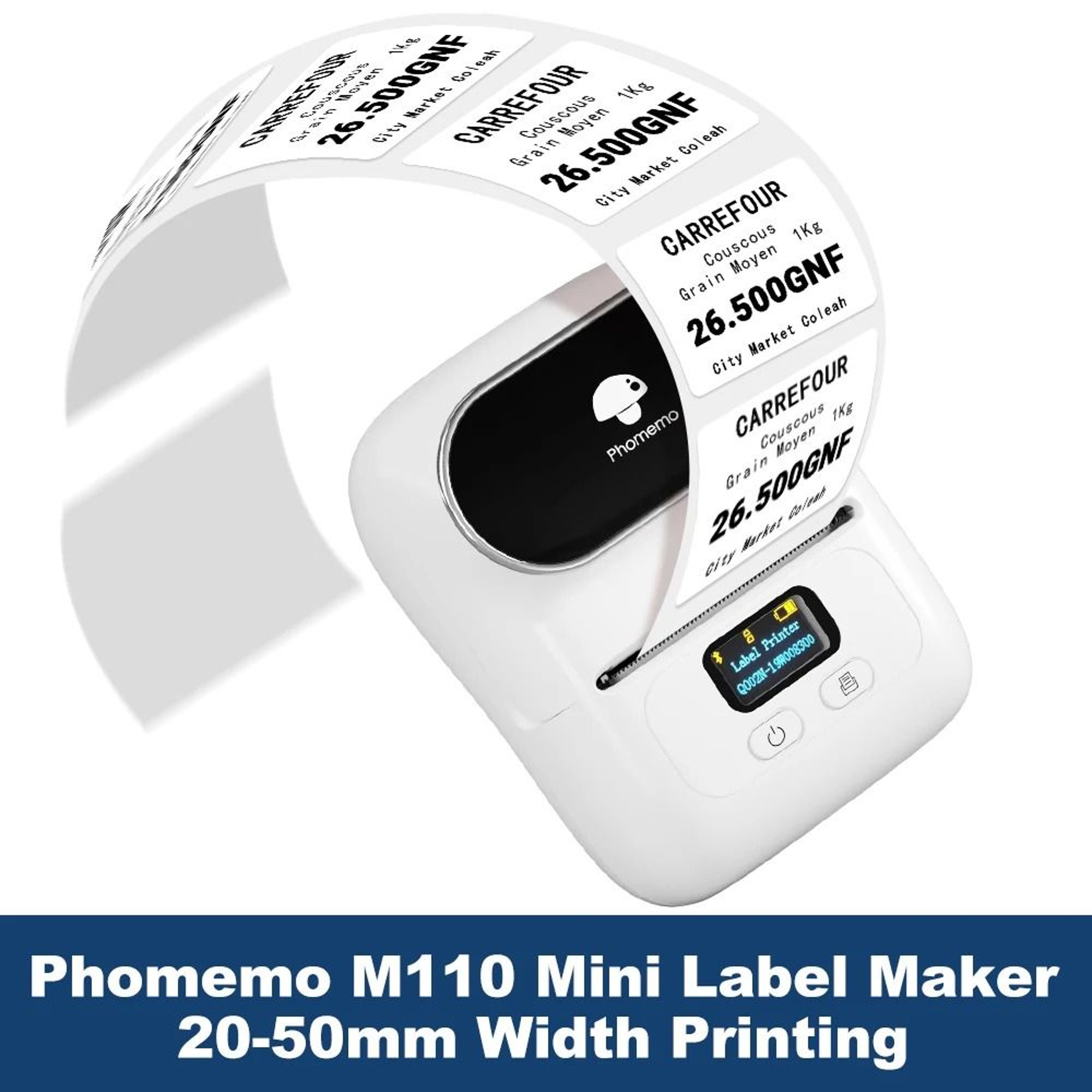 Phomemo M110 MultiPurpose Wireless Bluetooth Thermal Label Printer For Barcodes Clothing Tags  Reta 0