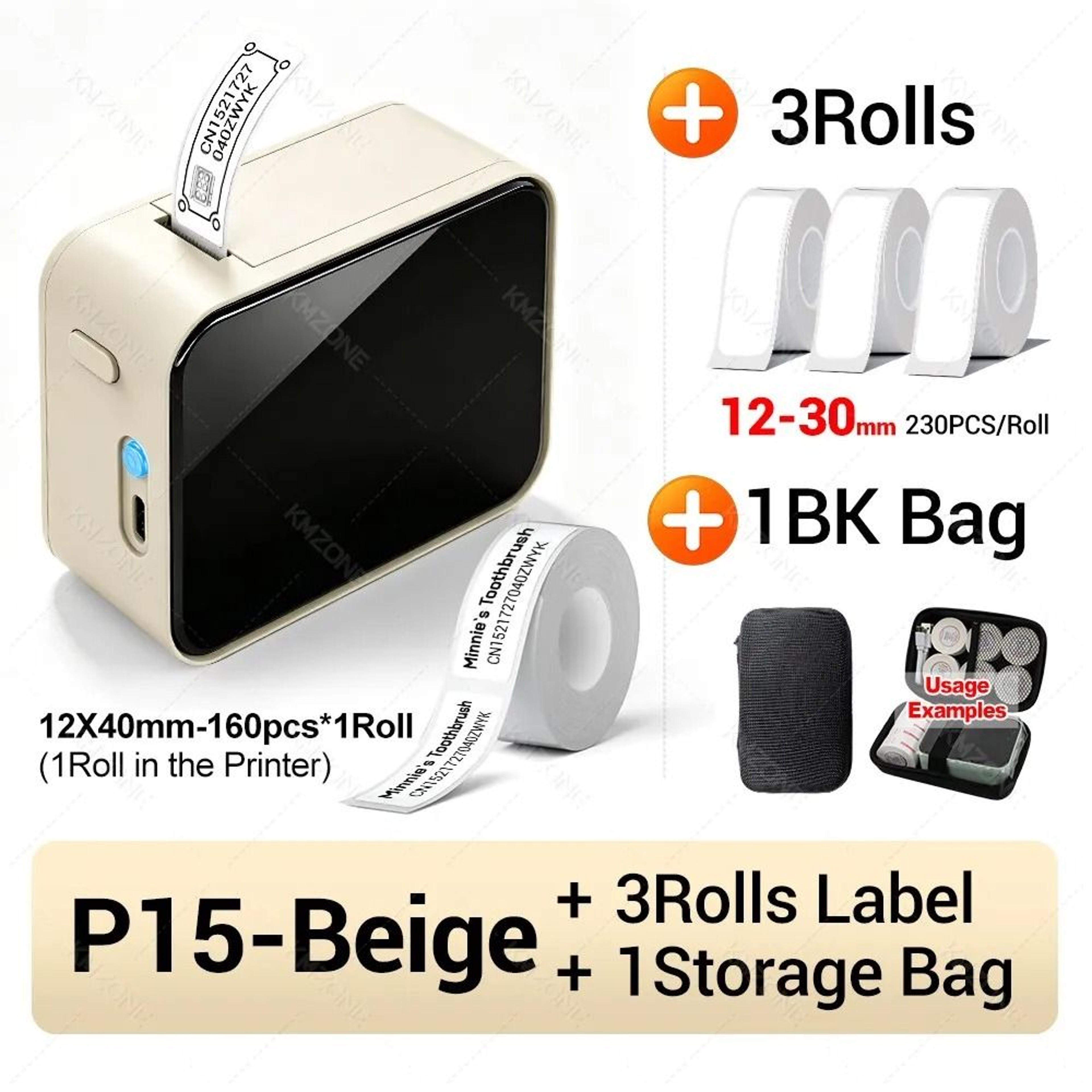 Marklife P15 Mini Handheld Wireless Thermal Label Maker With Color Label Tape For Home  Office 15