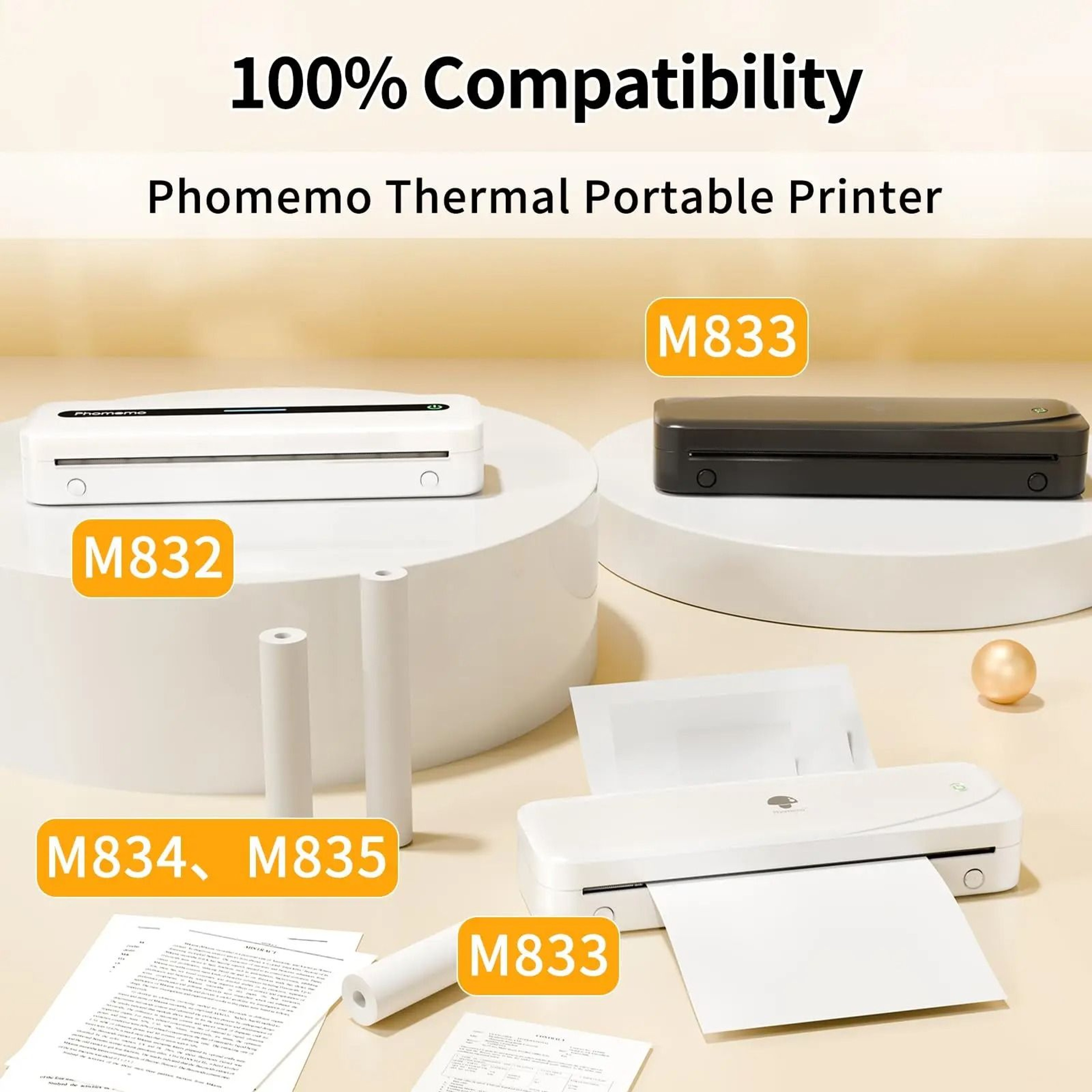 Phomemo Official QuickDry Thermal Paper Rolls 5080110mm  A4 Letter For M08F M832 M834  M835 Printer 4