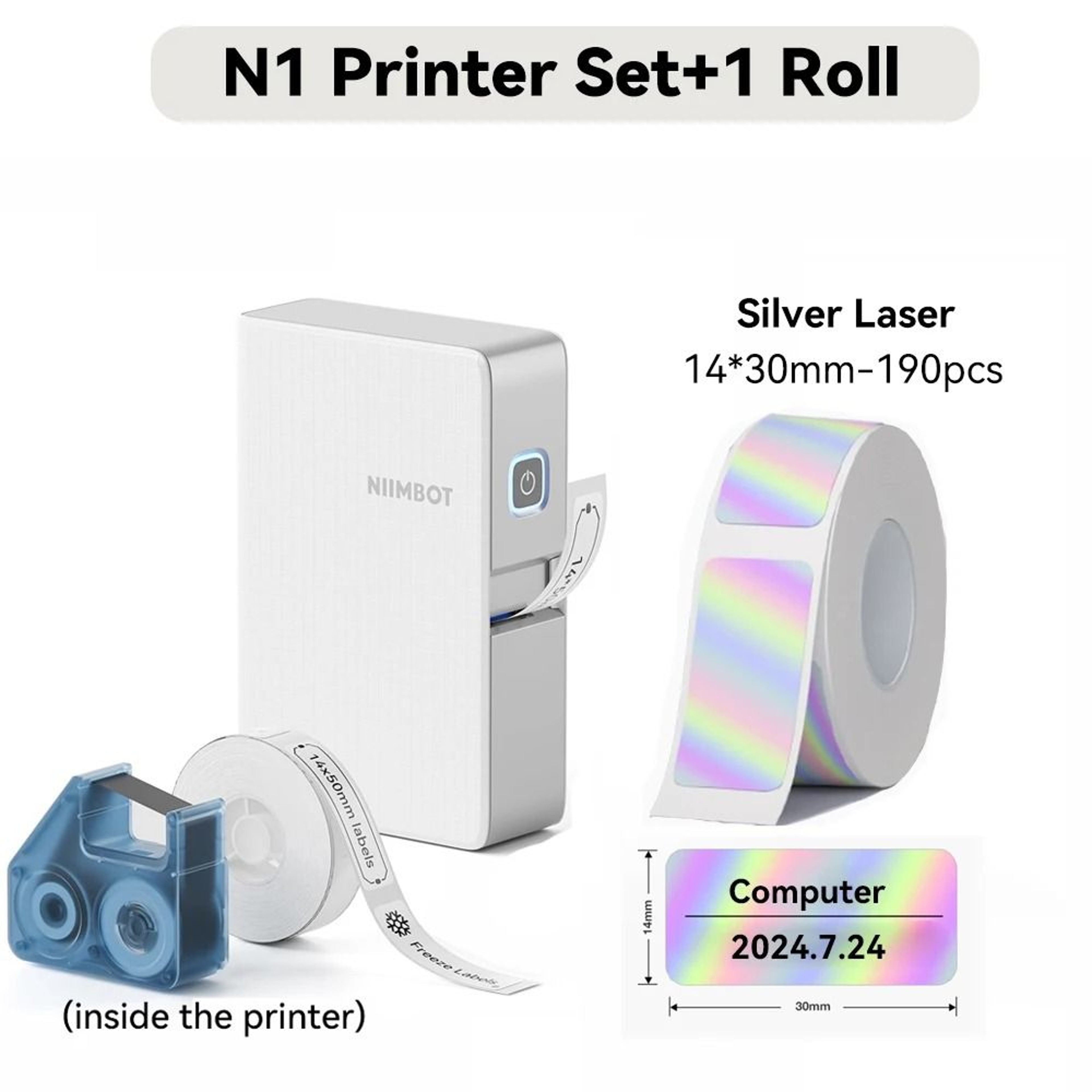 NIIMBOT N1  B18 Thermal Transfer Label Printer With Ribbon  SelfAdhesive Sticker Tapes 17