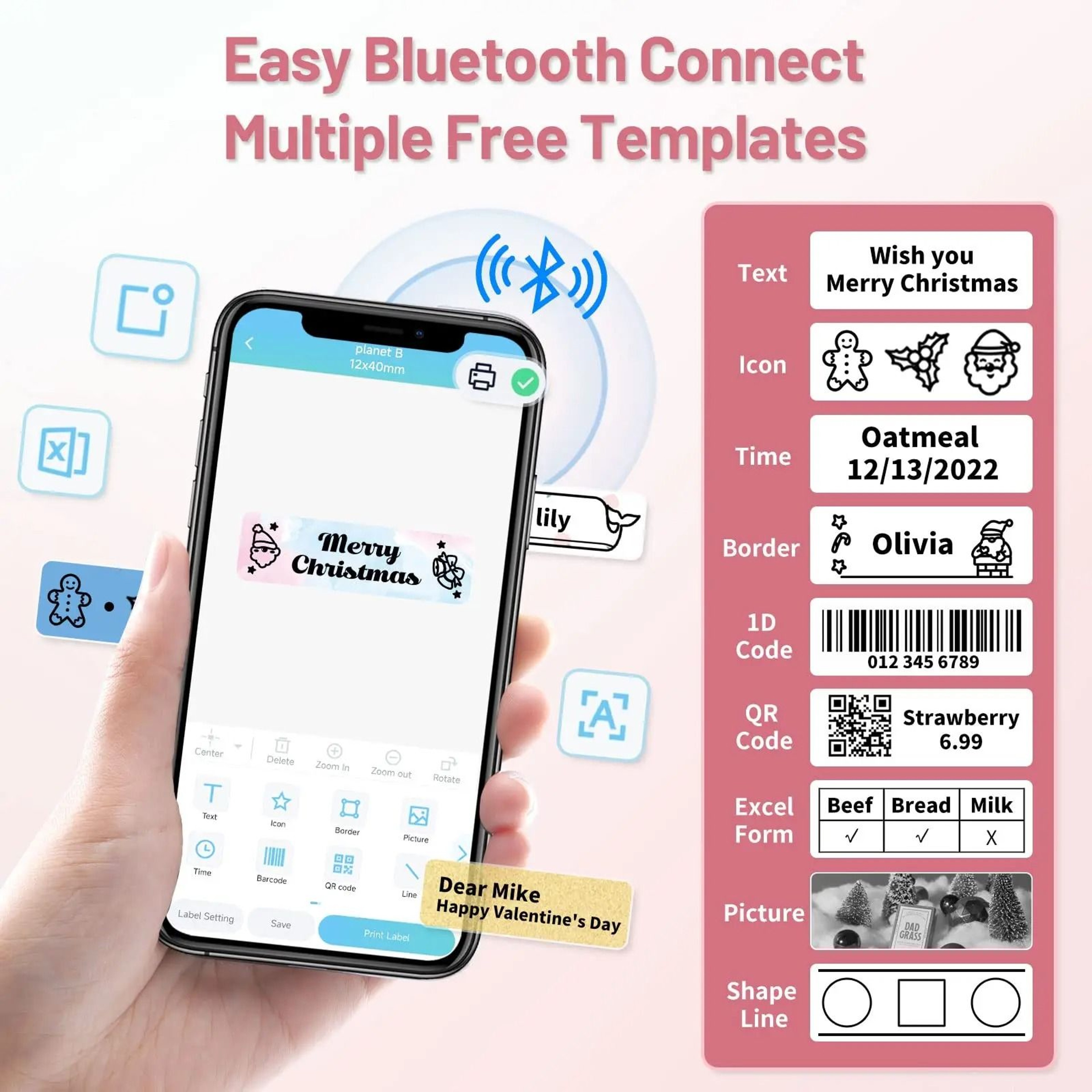 Phomemo Q30 Mini Wireless Bluetooth Pocket Thermal Label Printer For Home  Office Organization 2