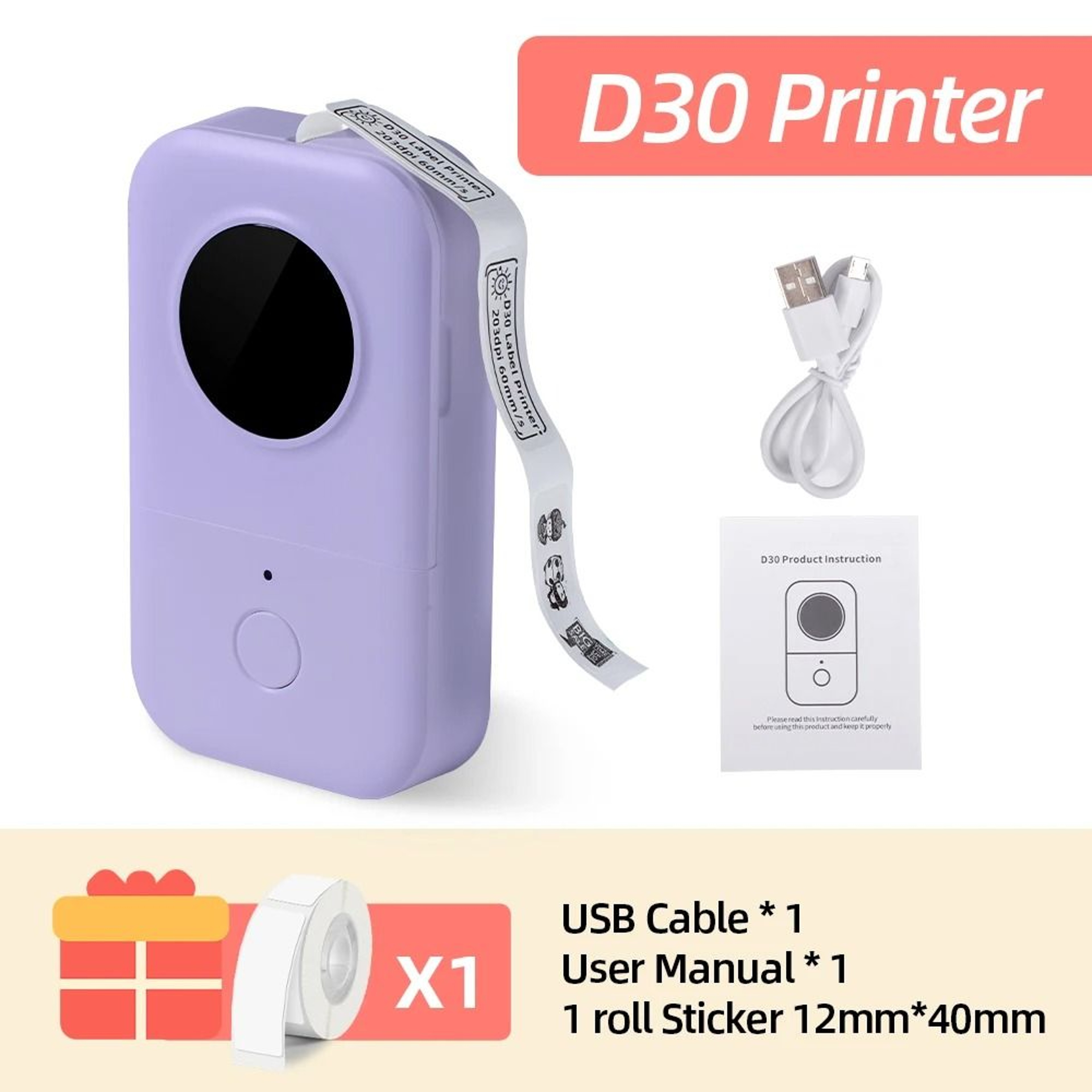Phomemo D30 Mini Wireless Bluetooth Pocket Thermal Label Printer For Home School  Office 6