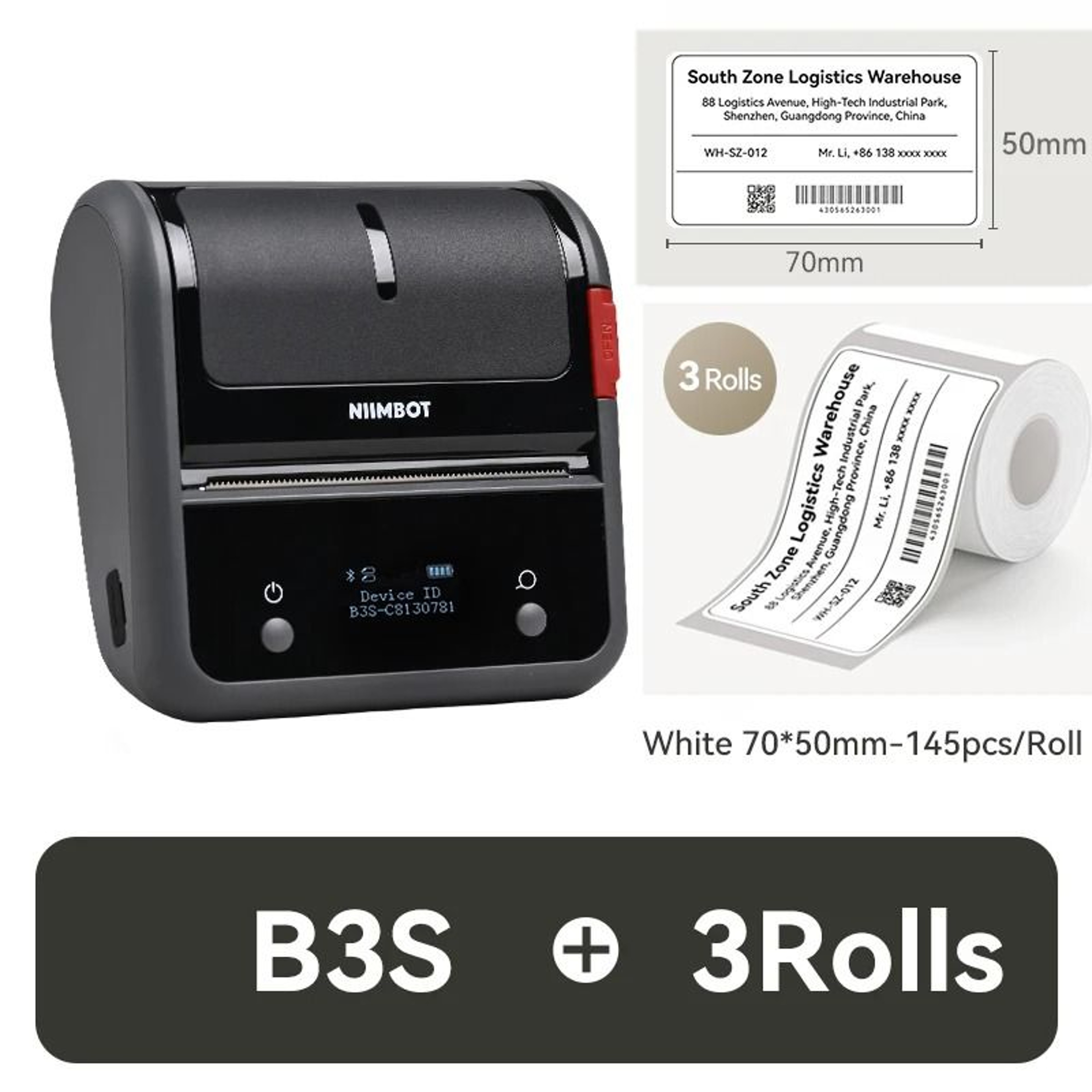 NIIMBOT B3S Portable Wireless Thermal Label Printer For Commercial Jewelry Clothing  Retail Barcode 8