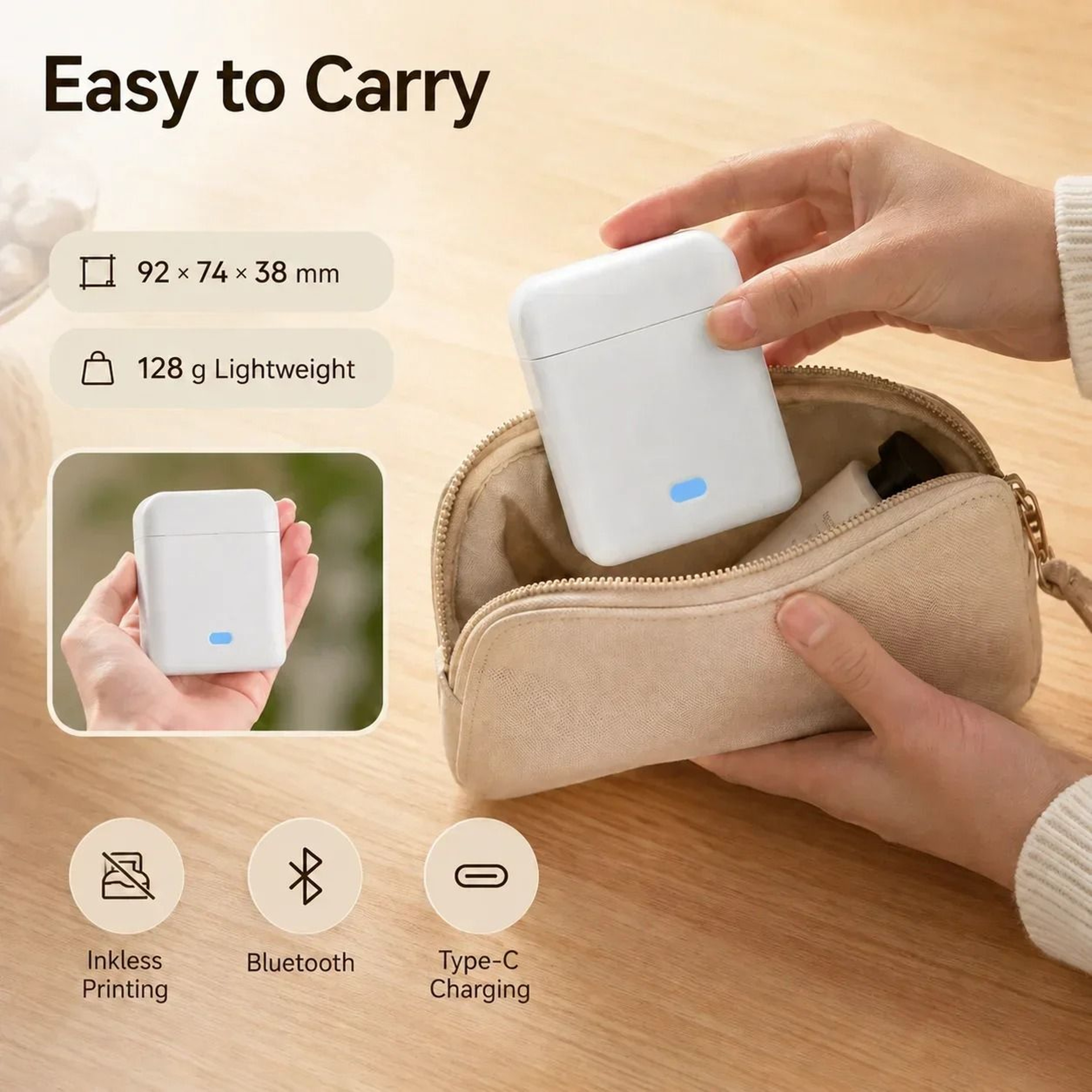 Mini InkFree Wireless Bluetooth Portable Thermal Label Printer  SelfAdhesive Sticker Maker 4