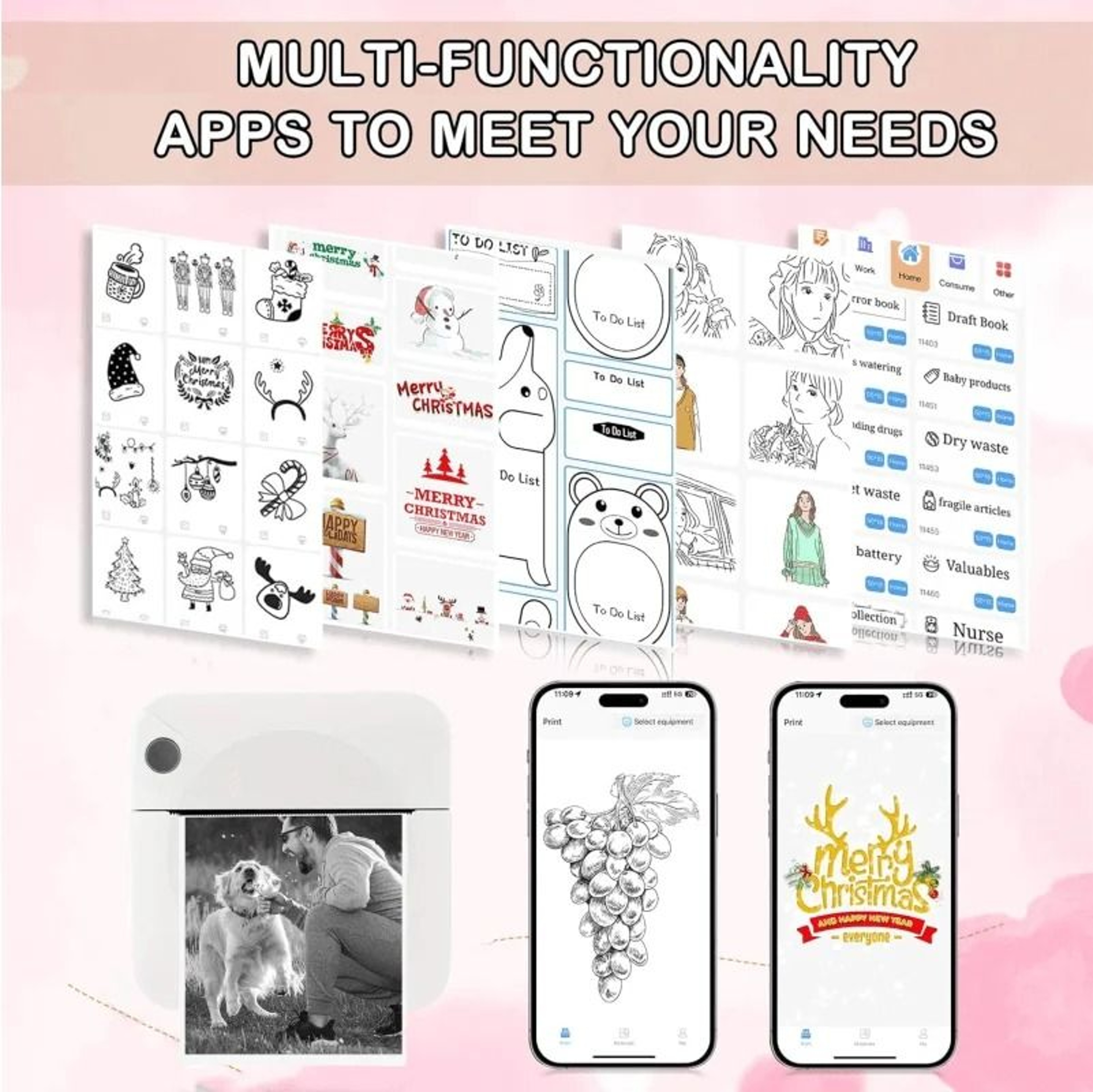 Wireless Portable Mini Thermal Photo  Note Printer With Mobile App For Android  IPhone 4