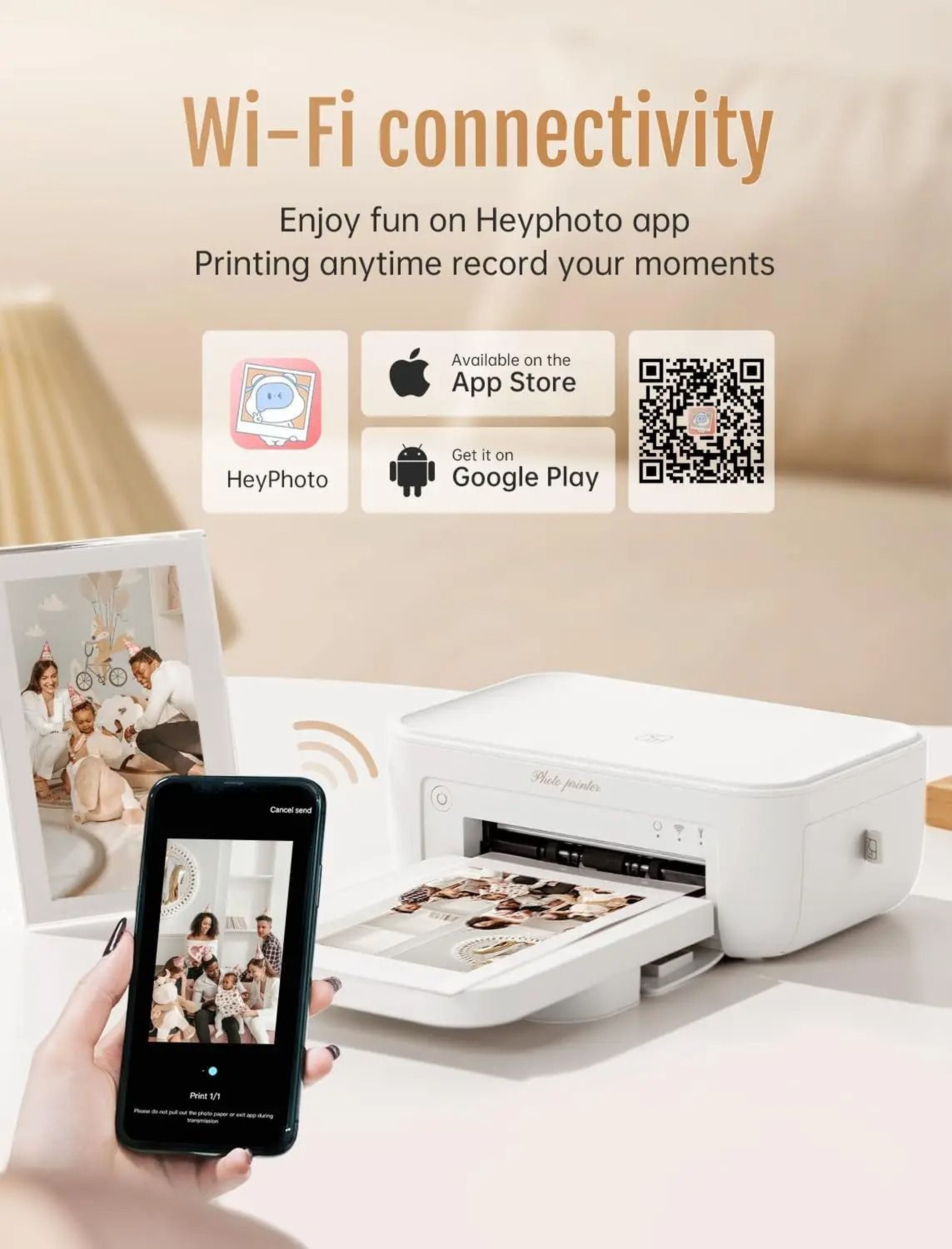 300DPI Wireless WiFi Portable 4x6 Photo Printer  Pocket Print Machine With Thermal Sublimation Ribb 3