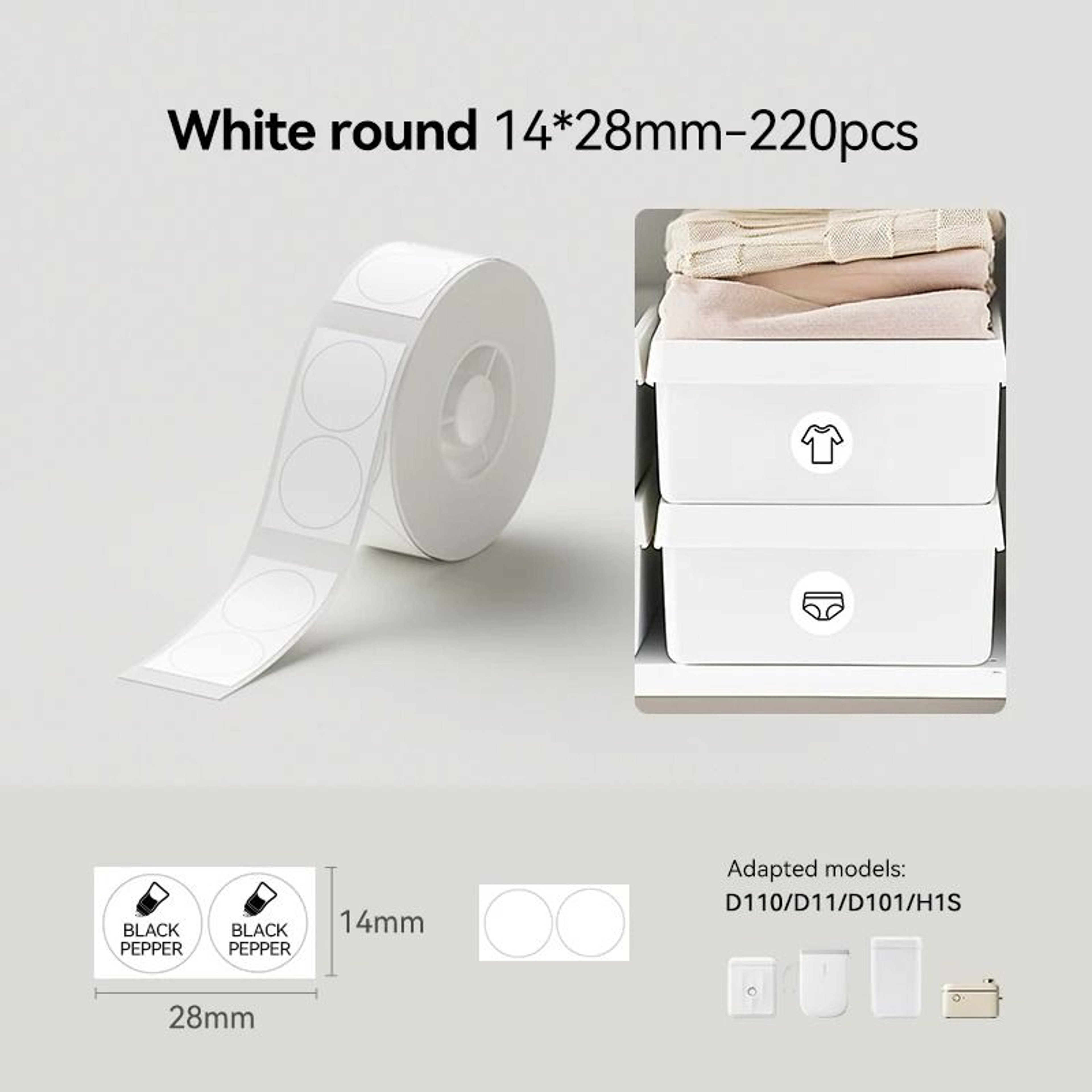 NIIMBOT D11  D110 Waterproof Thermal Label Sticker Rolls White Cable Round  Transparent For Mini La 12