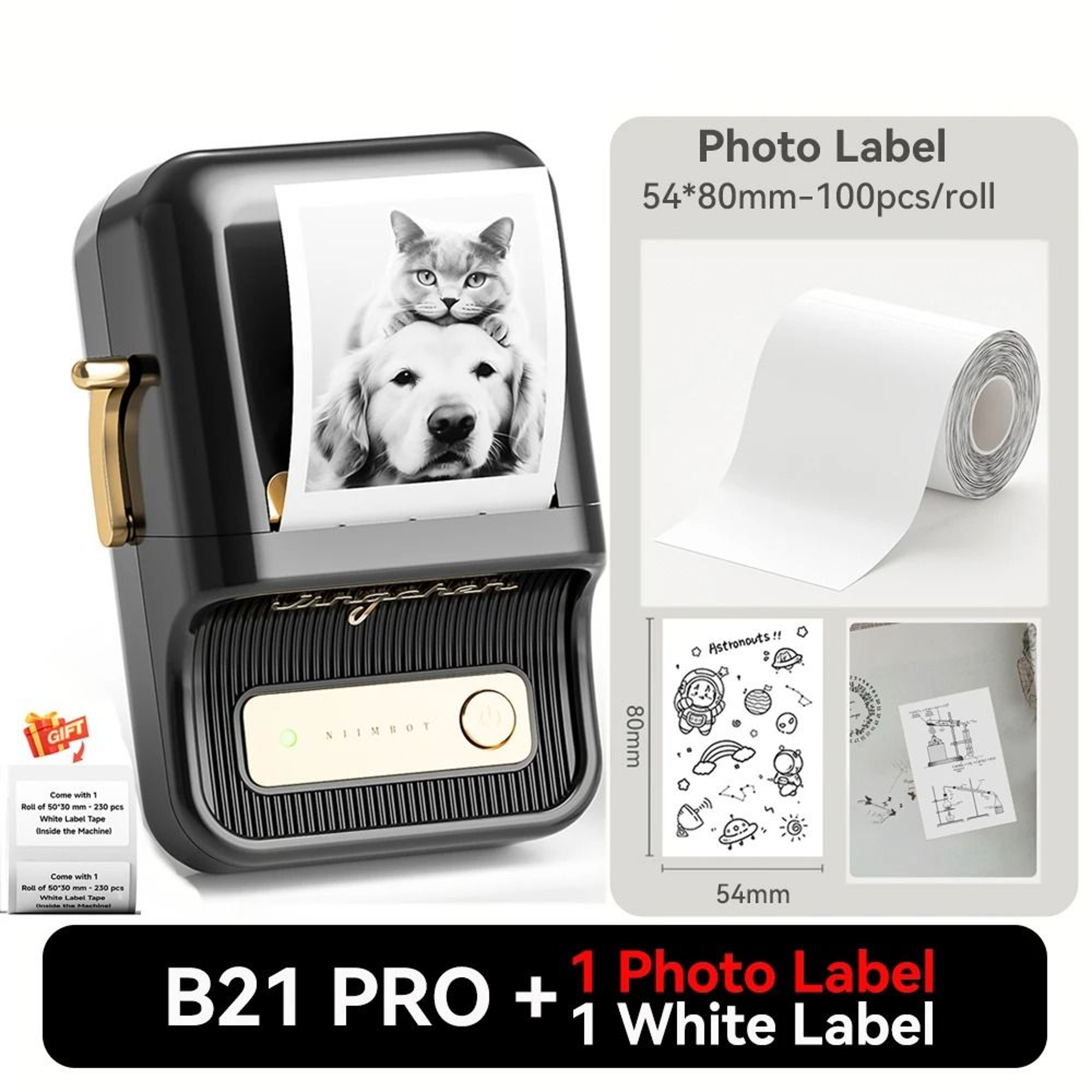 NIIMBOT B21 Pro Wireless Thermal Label Printer 300DPI 2050mm Print Width For Business Home  Office 7