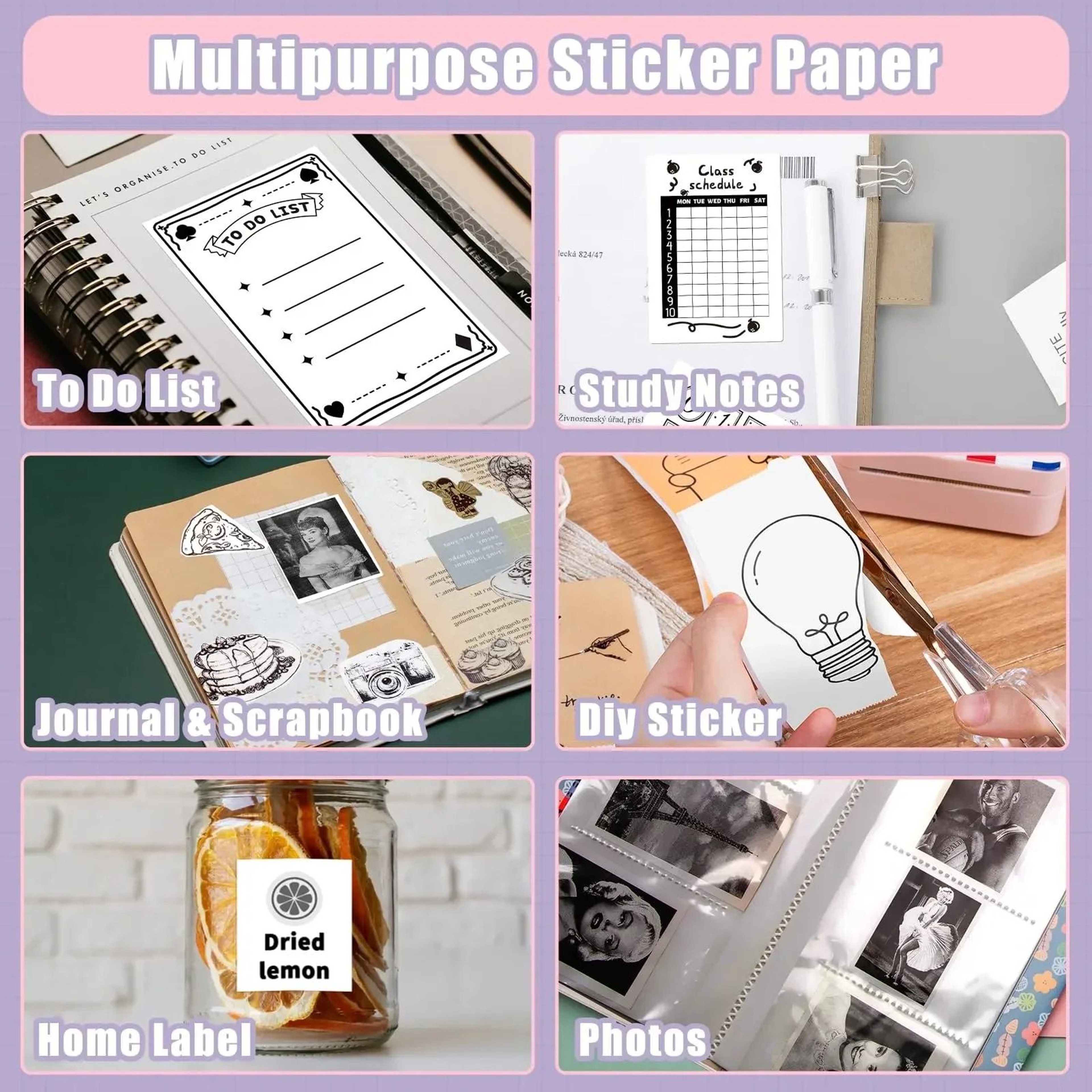 3 Rolls White Thermal Label Sticker Paper 50mm X 35m Waterproof Roll For Phomemo M02 M03AS Photo Pr 4