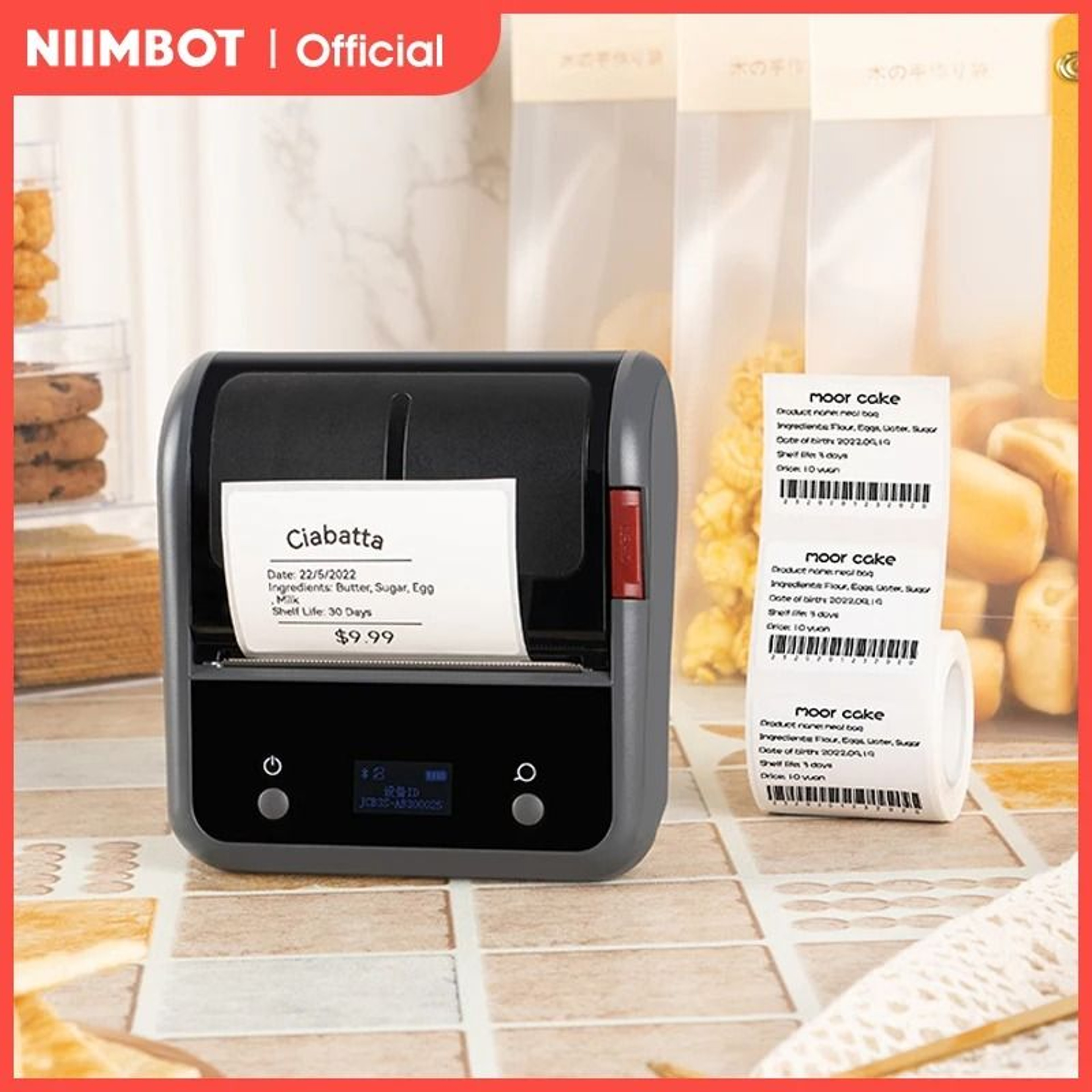 NIIMBOT B3S Commercial Barcode Thermal Label Printer Wireless Sticker Maker For Clothing  Jewelry 0