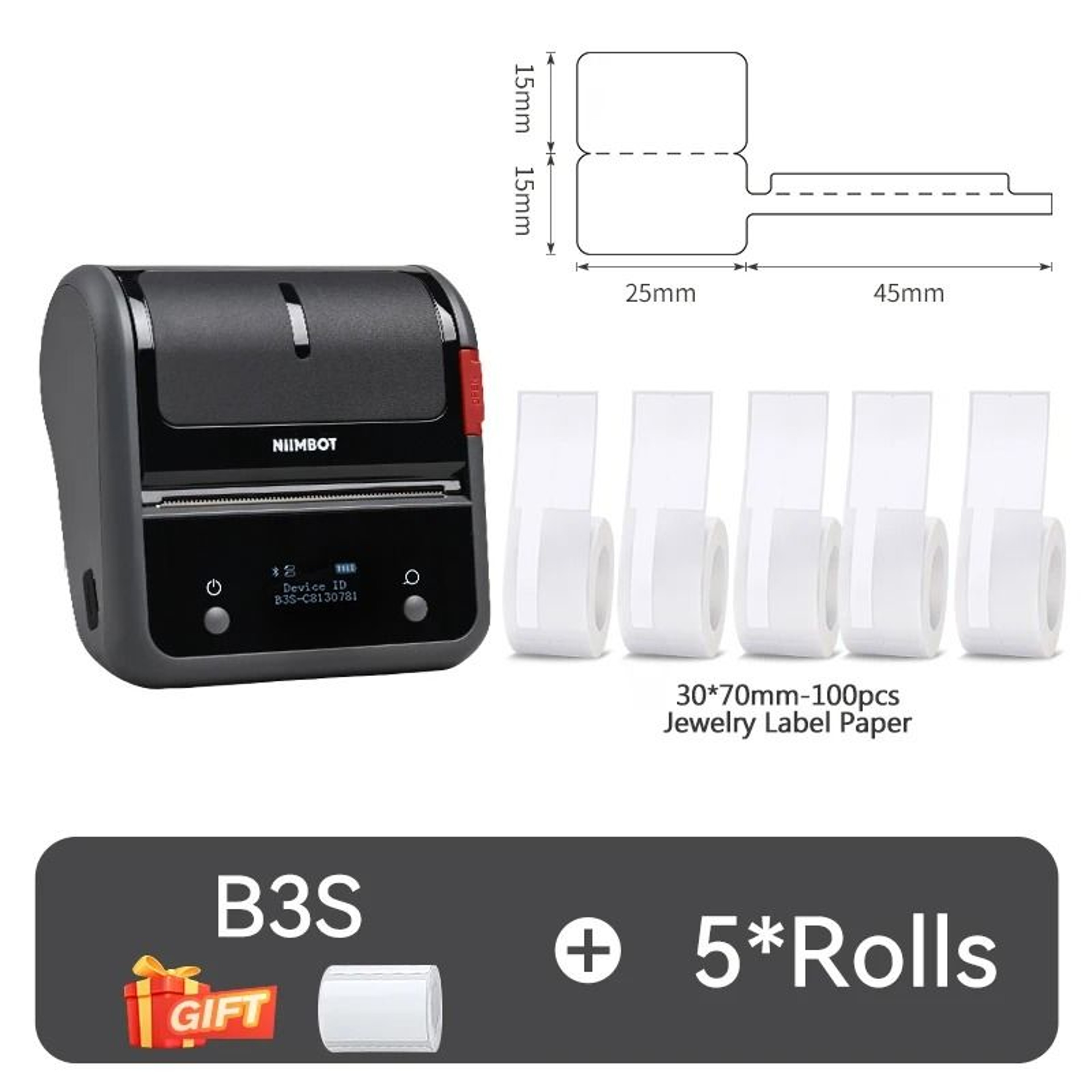 NIIMBOT B3S Commercial Barcode Thermal Label Printer Wireless Sticker Maker For Clothing  Jewelry 13