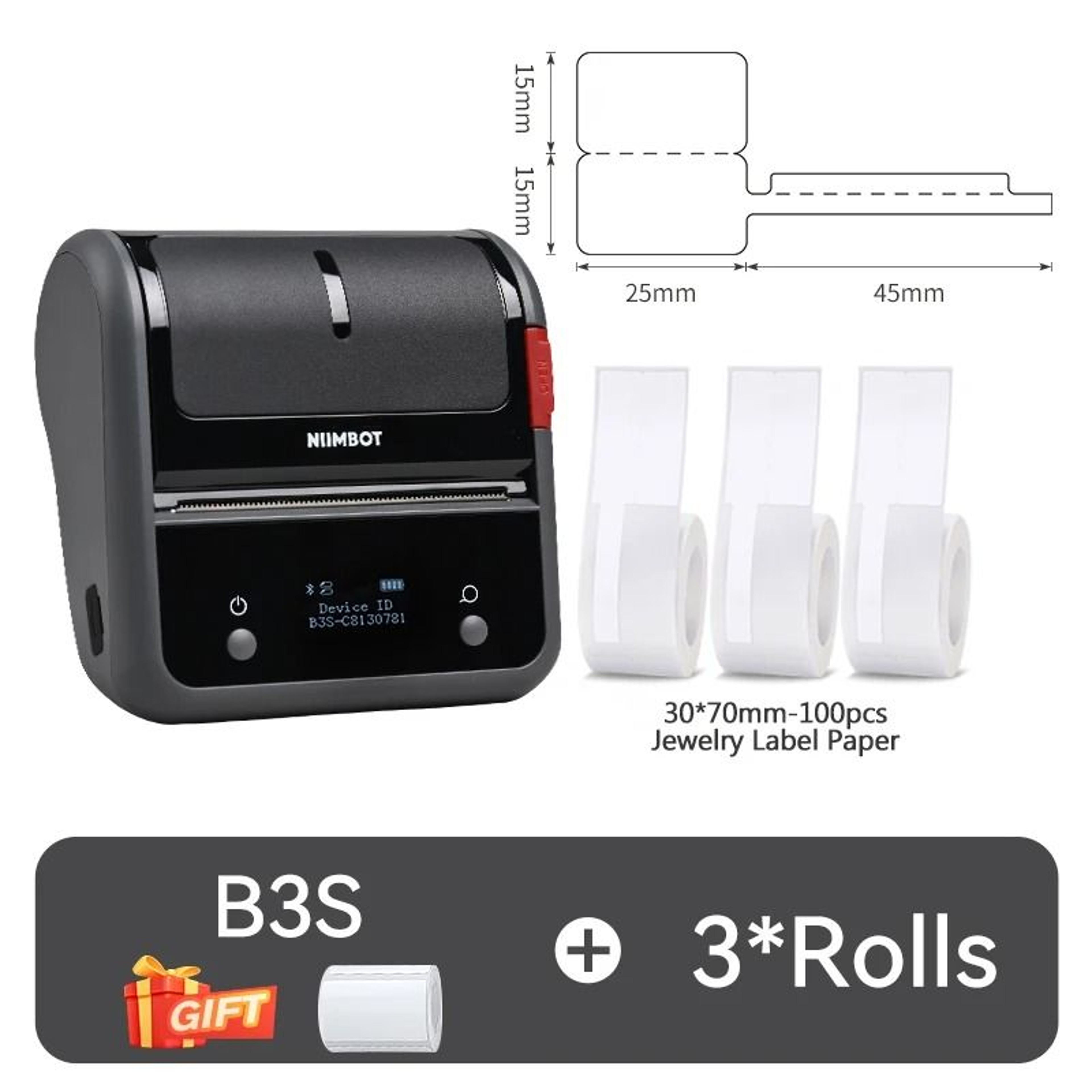 NIIMBOT B3S Commercial Barcode Thermal Label Printer Wireless Sticker Maker For Clothing  Jewelry 14