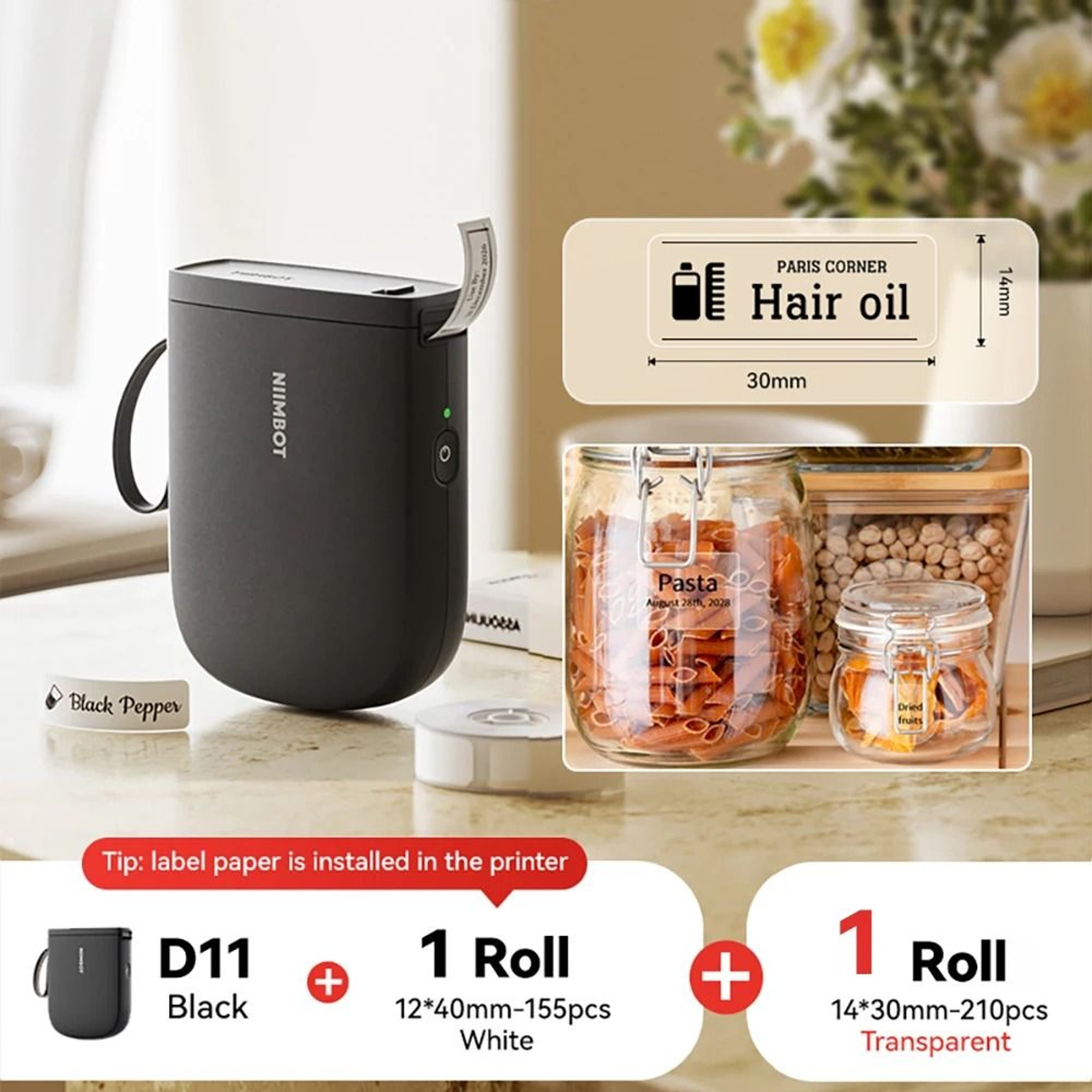 300DPI NIIMBOT D11 Mini Portable Thermal Label Printer Upgraded HighSpeed Adhesive Sticker Maker 9