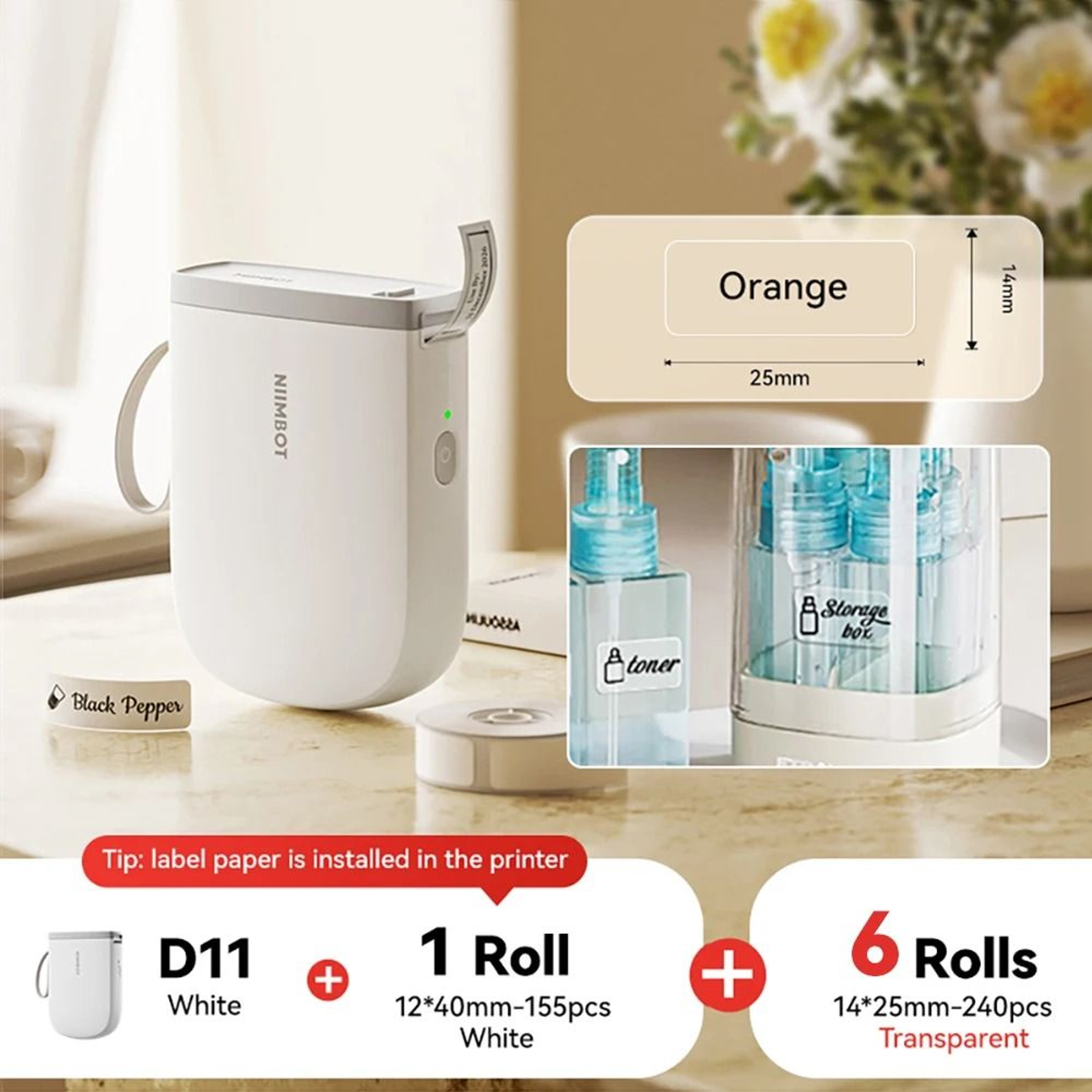 300DPI NIIMBOT D11 Mini Portable Thermal Label Printer Upgraded HighSpeed Adhesive Sticker Maker 14
