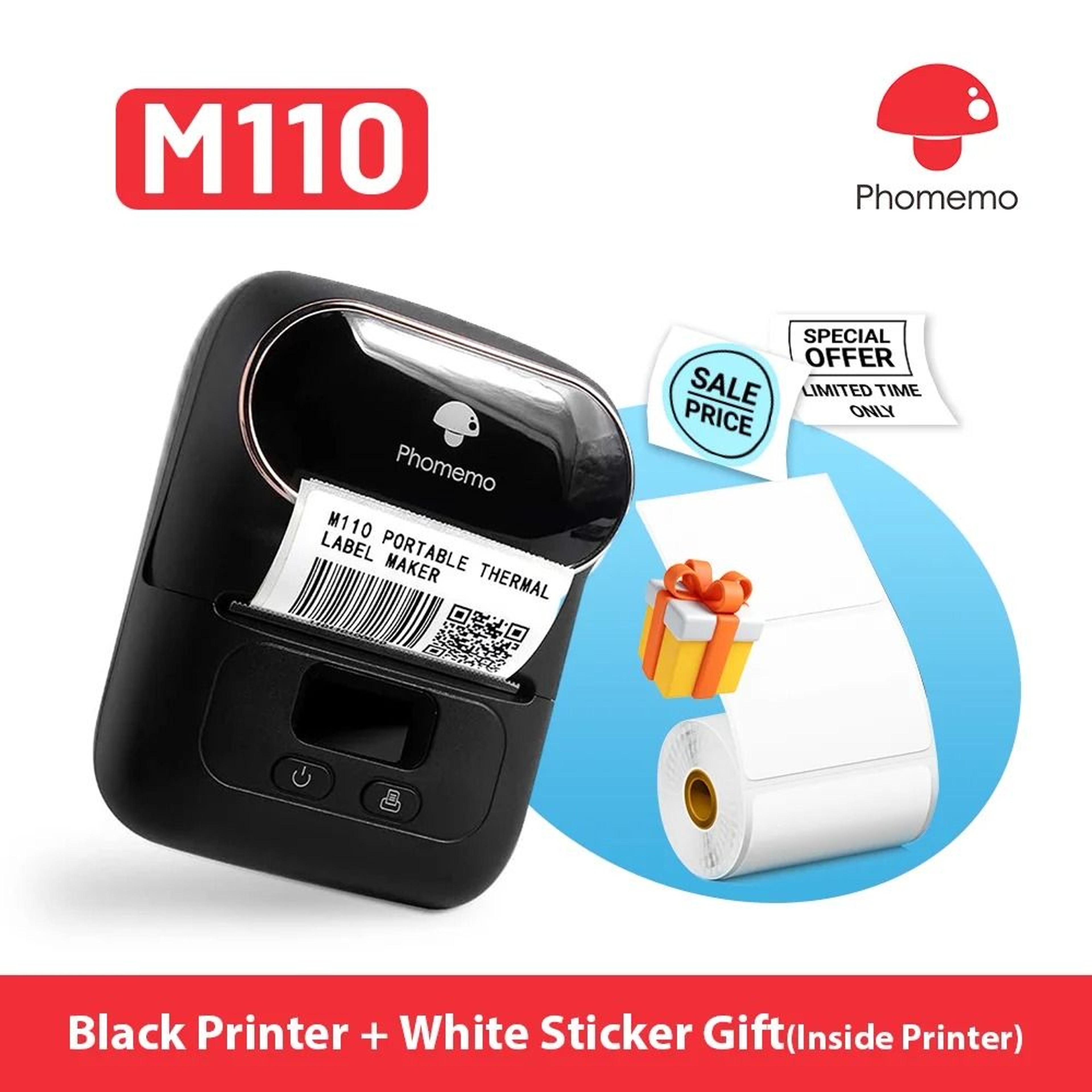Phomemo M110 Mini Portable Thermal Label Printer  Wireless Sticker Maker For Home Office  Business 26