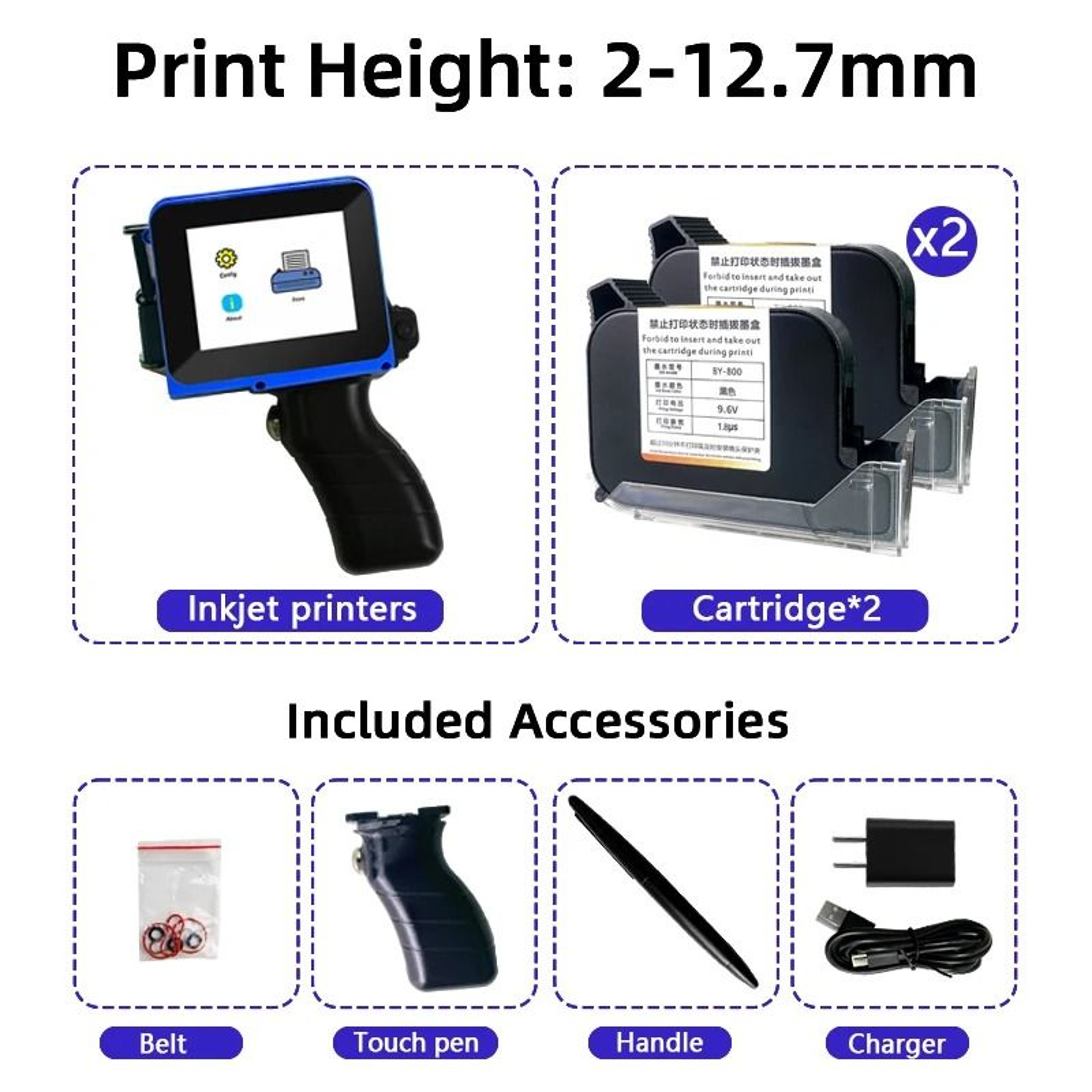 Mini Date Printer Inkjet Portable Coding Machine For Bottle Box Plastic Bags Logo Text  QR Code 8