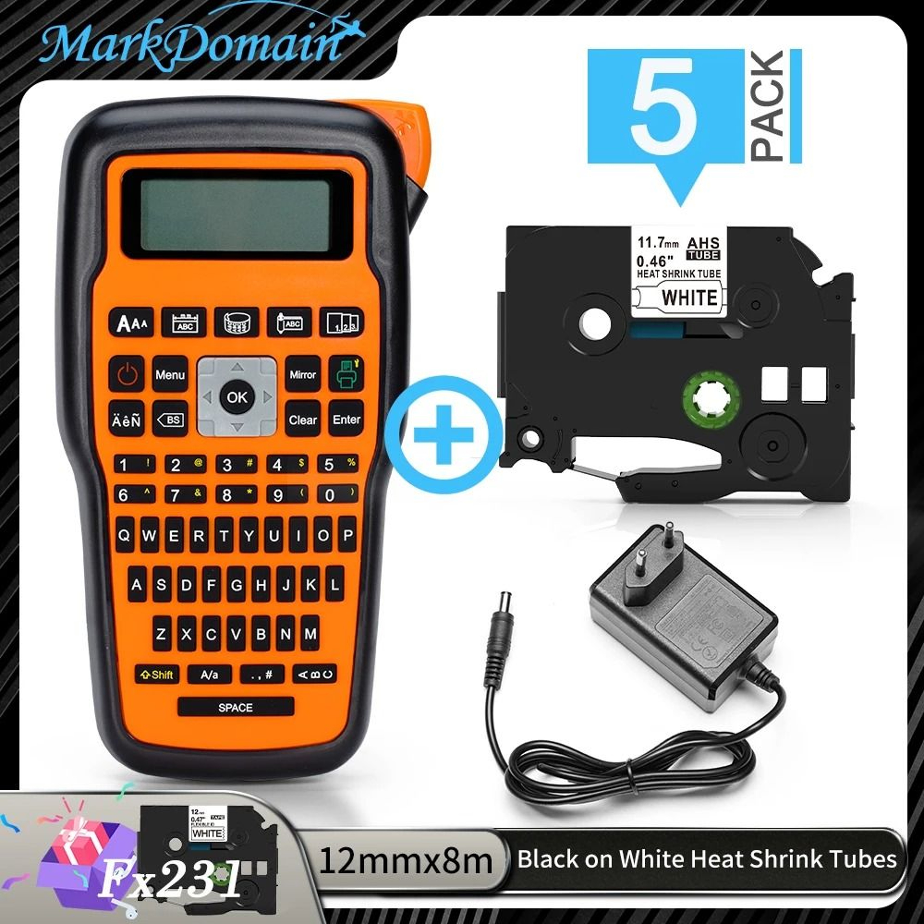 E1000 PRO Industrial Thermal Label Maker Printer For Heat Shrink Tubes  TZe Tapes With QWERTY Keybo 14