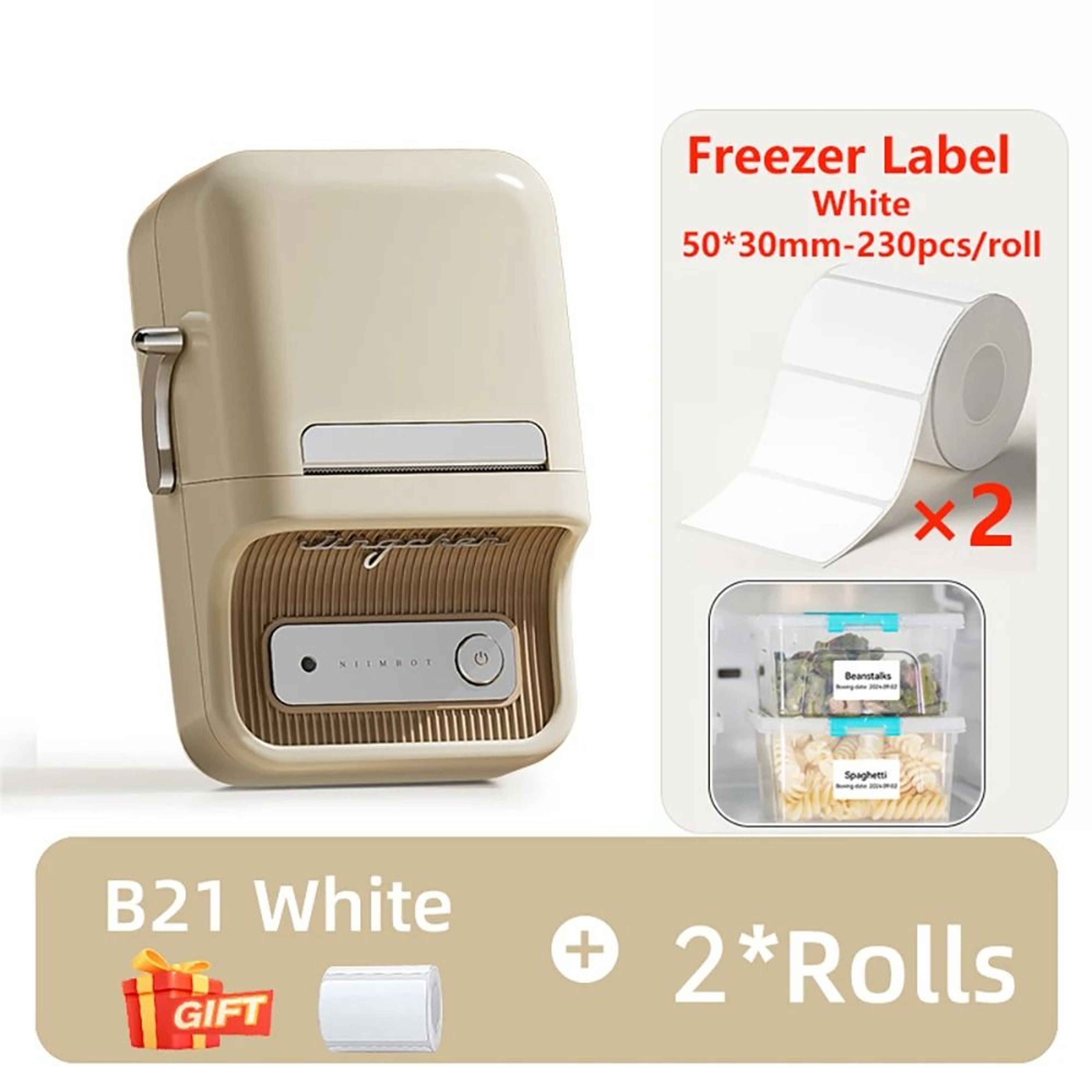 NIIMBOT B21 Wireless Thermal Label Printer 2050mm Pocket Sticker Maker With Freezer Labels For Home 14